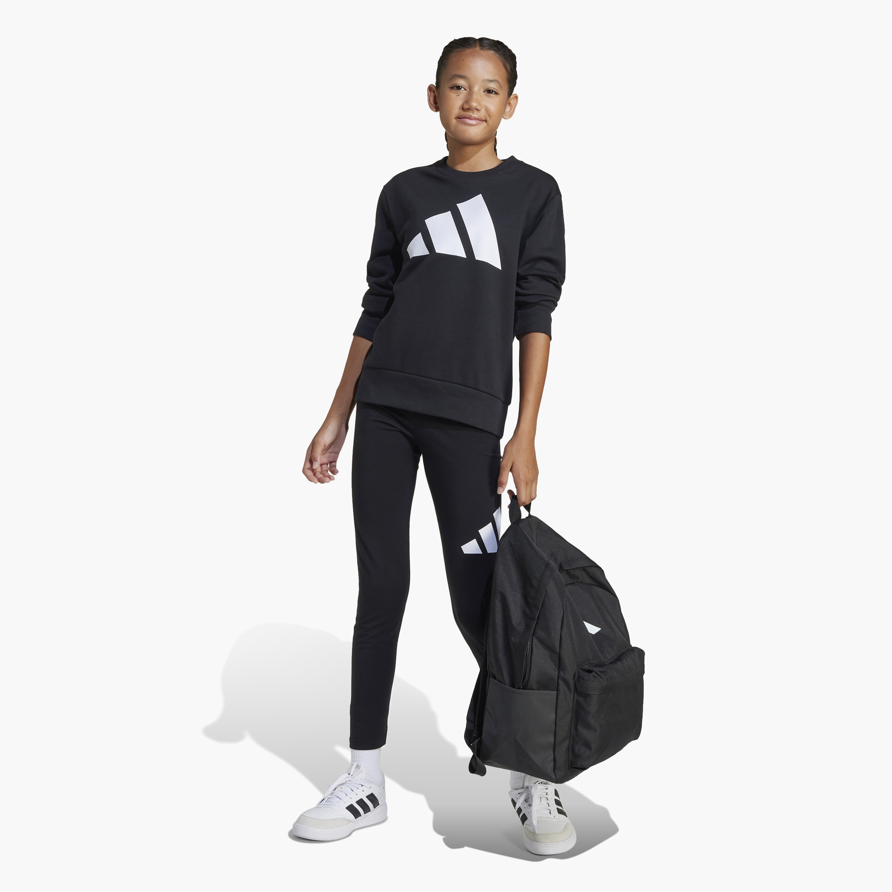 adidas Girls Crew Neck Sweatshirt with Logo Print - Long Sleeves-girls-clothing-sweatshirts-image-6