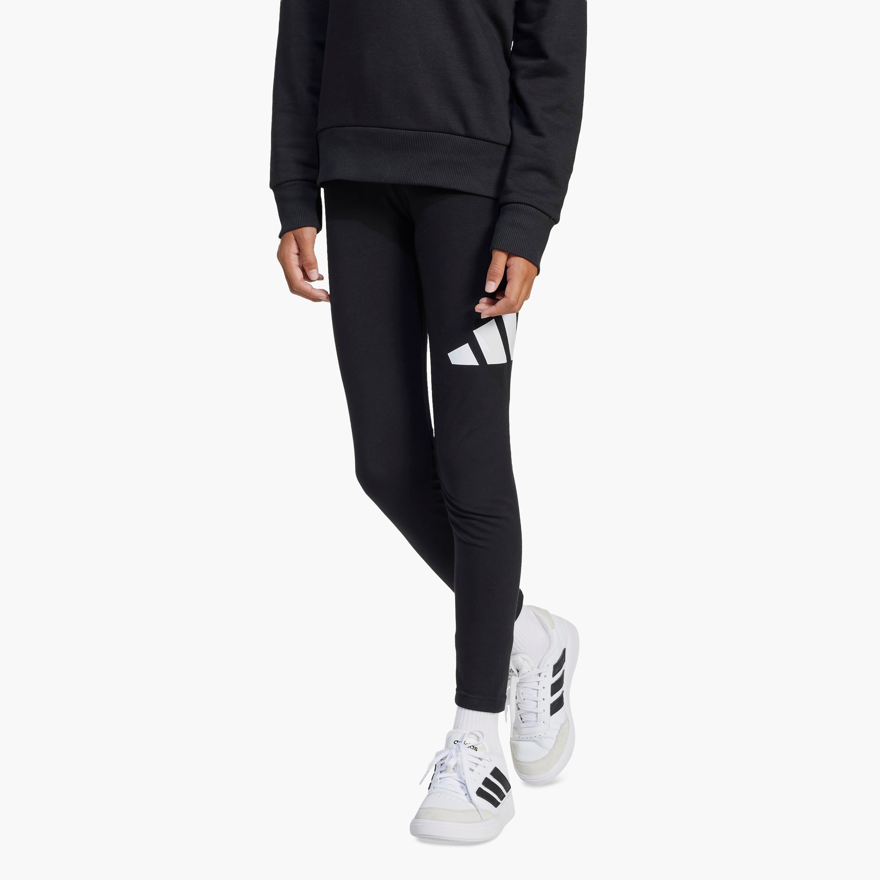 adidas Leggings with Logo Print-girls-clothing-sportswear-bottoms-leggings-image-1