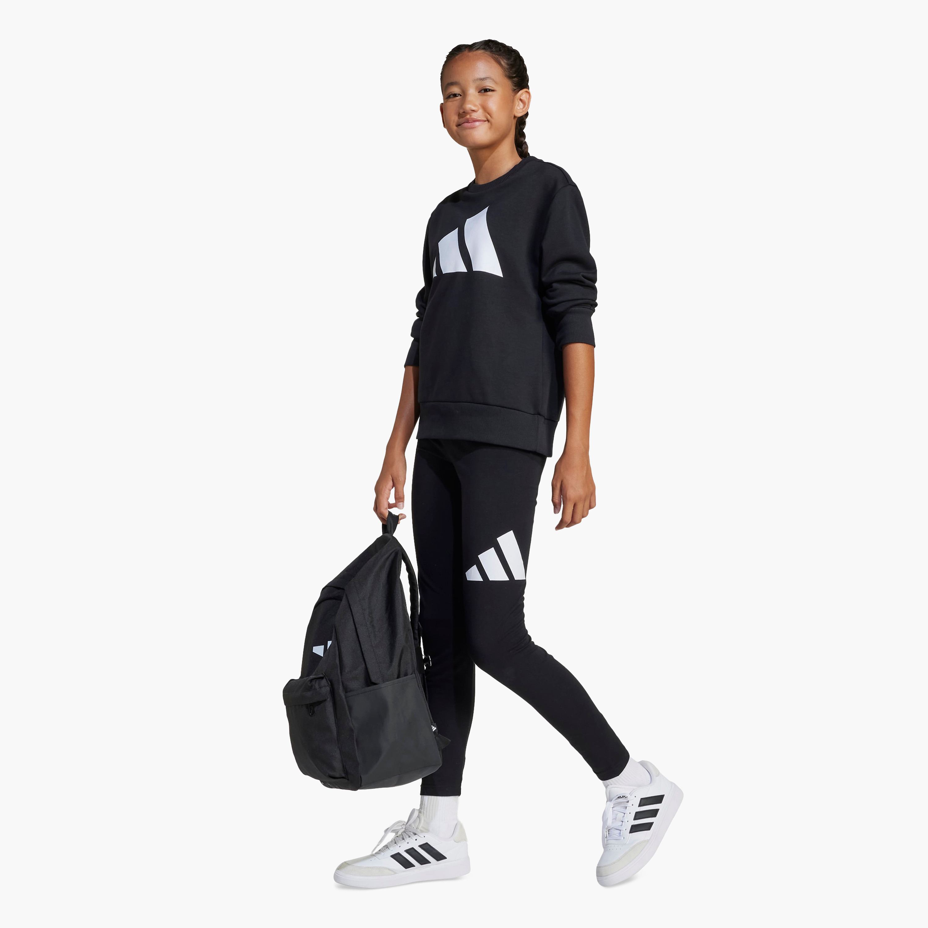 adidas Leggings with Logo Print-girls-clothing-sportswear-bottoms-leggings-image-2
