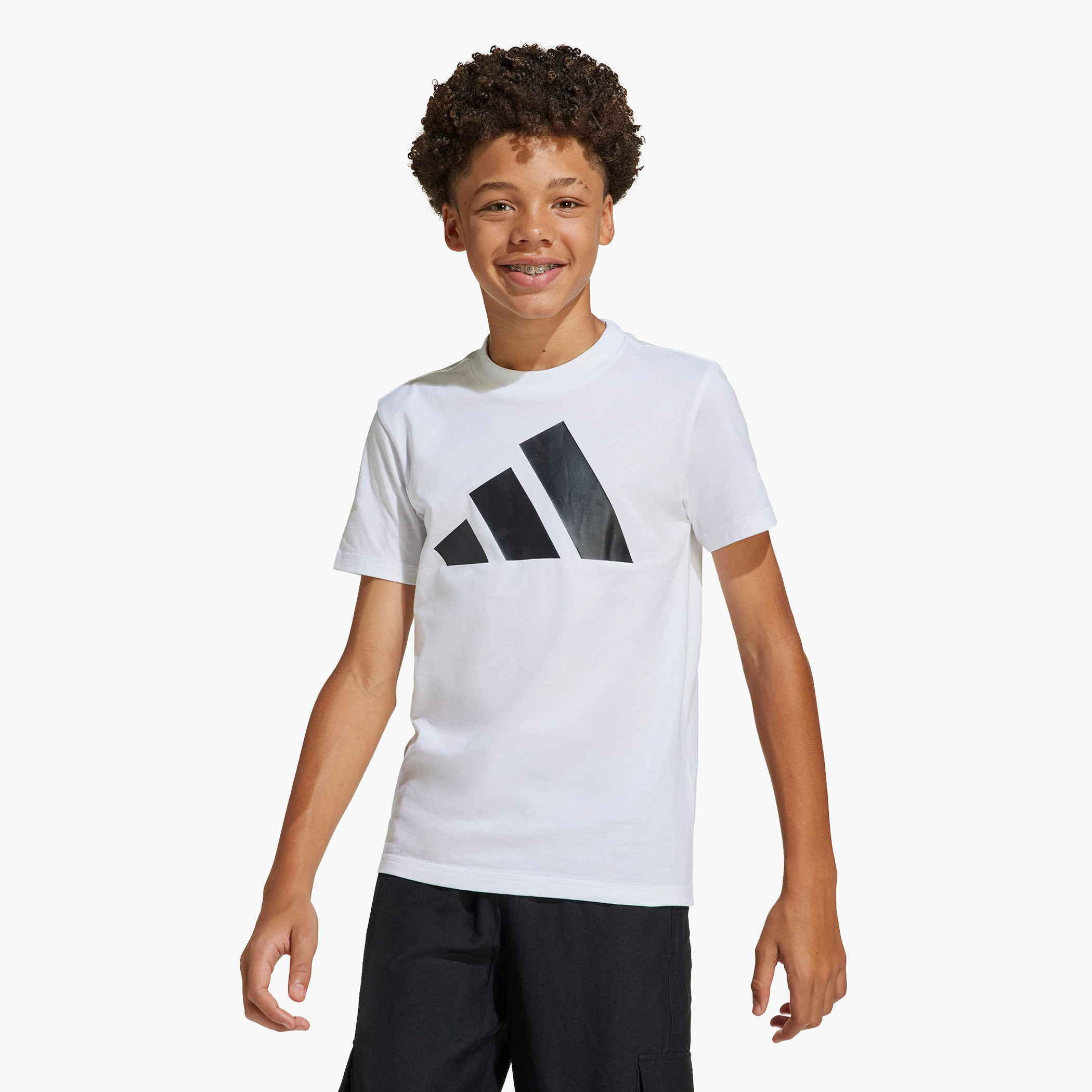 adidas Crew Neck Short Sleeves T-shirt with Logo Print-boys-clothing-tshirtsandpolos-image-2