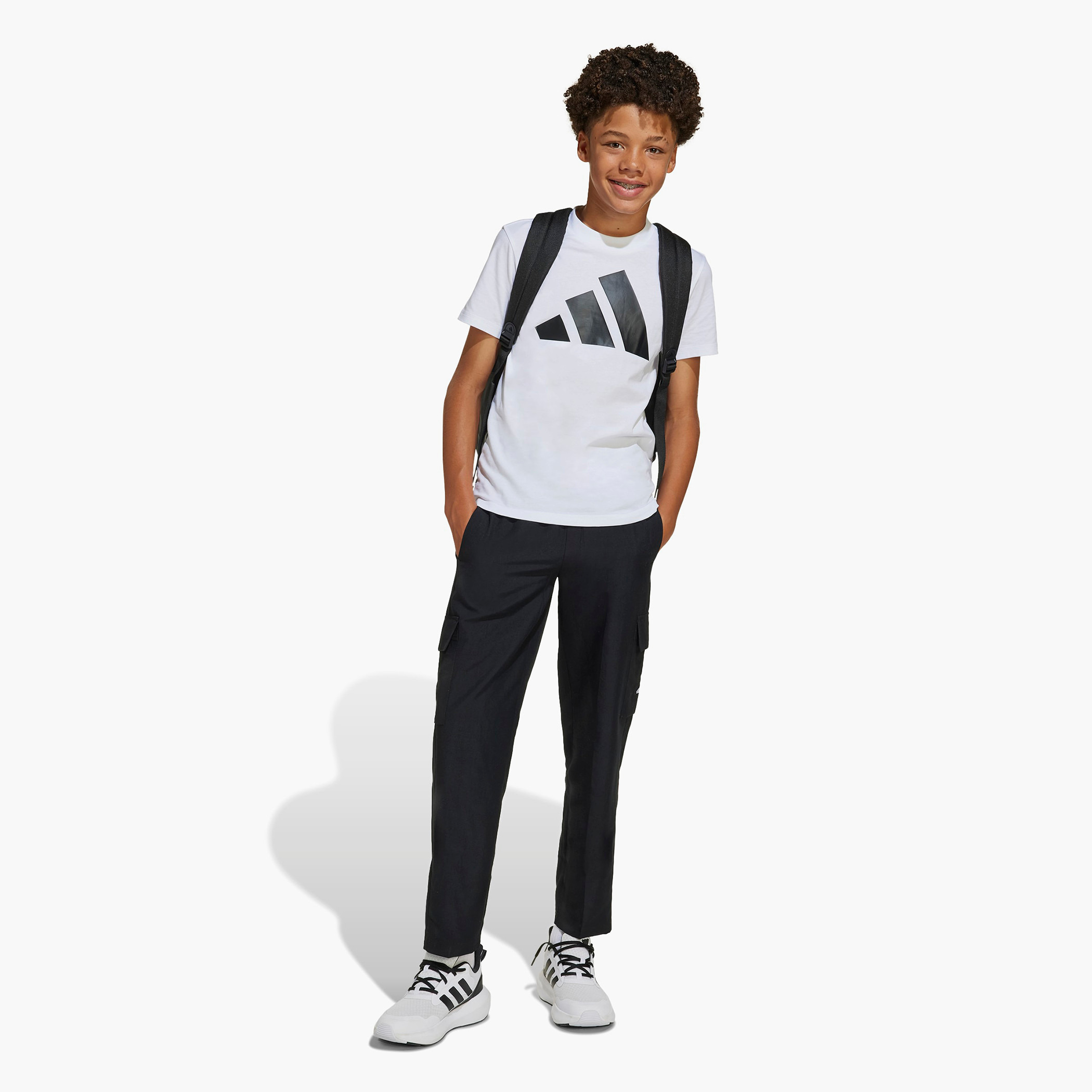 adidas Crew Neck Short Sleeves T-shirt with Logo Print-boys-clothing-tshirtsandpolos-image-4