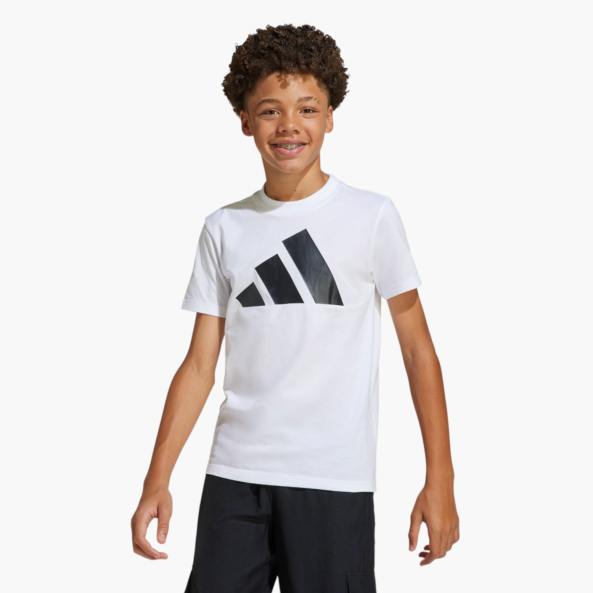 تيشيرت بياقة ضيقة وأكمام قصيرة وطبعات شعار للأولاد من أديداس - قطن-boys-clothing-sportswear-tops-image-10