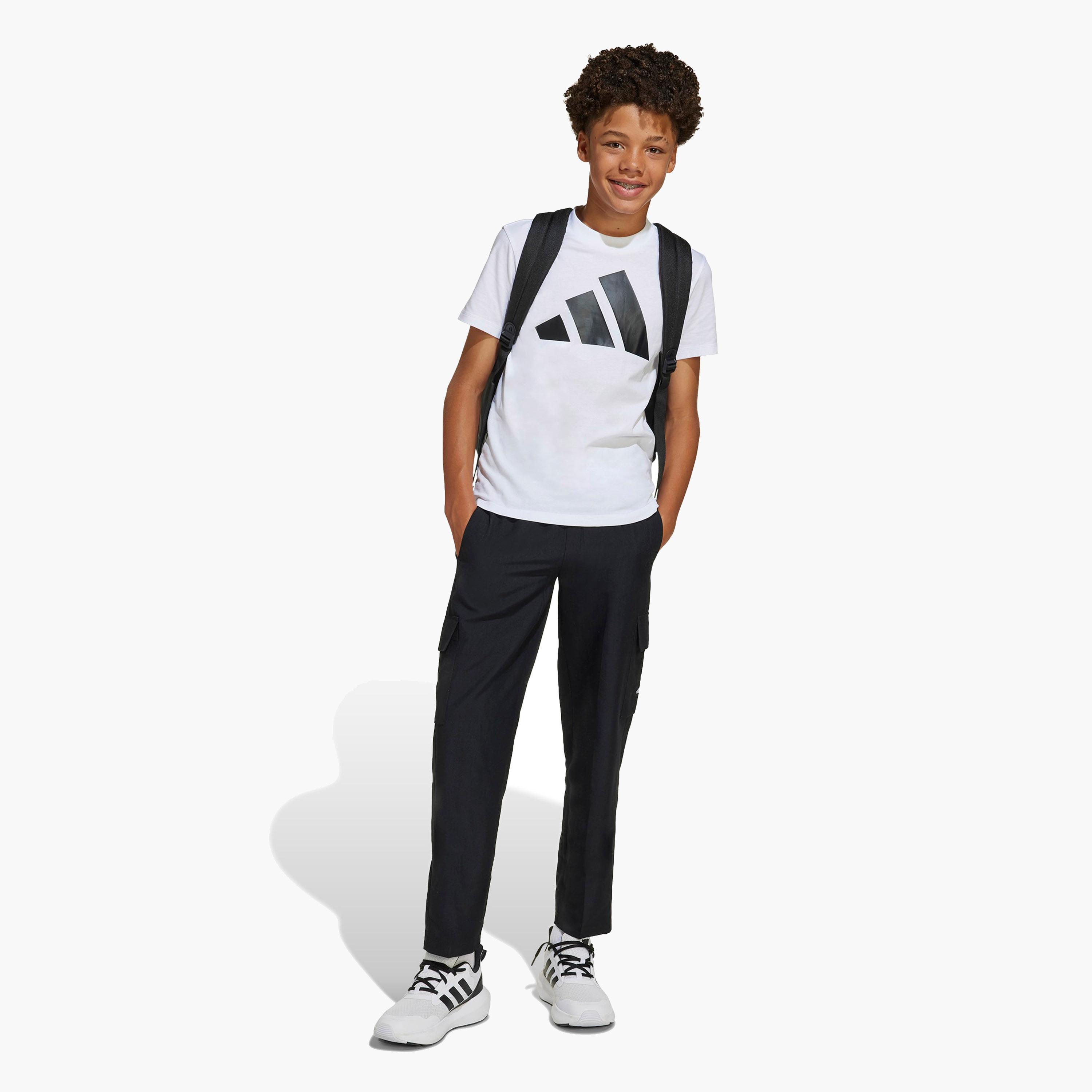 تيشيرت بياقة ضيقة وأكمام قصيرة وطبعات شعار للأولاد من أديداس - قطن-boys-clothing-sportswear-tops-image-8