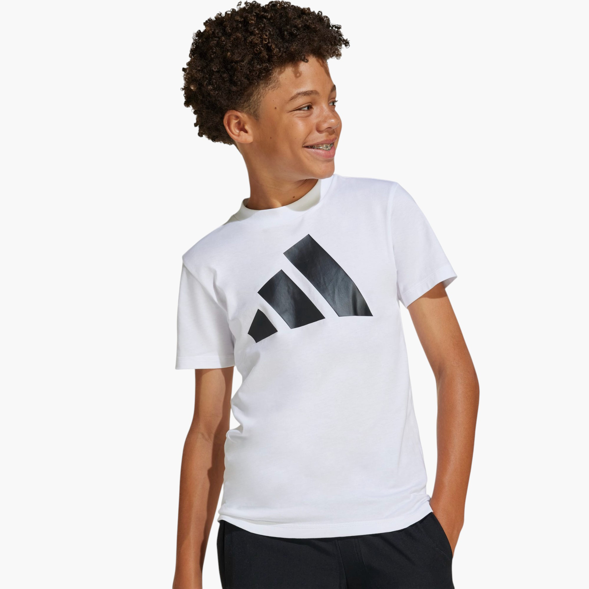 تيشيرت بياقة ضيقة وأكمام قصيرة وطبعات شعار للأولاد من أديداس - قطن-boys-clothing-sportswear-tops-image-7