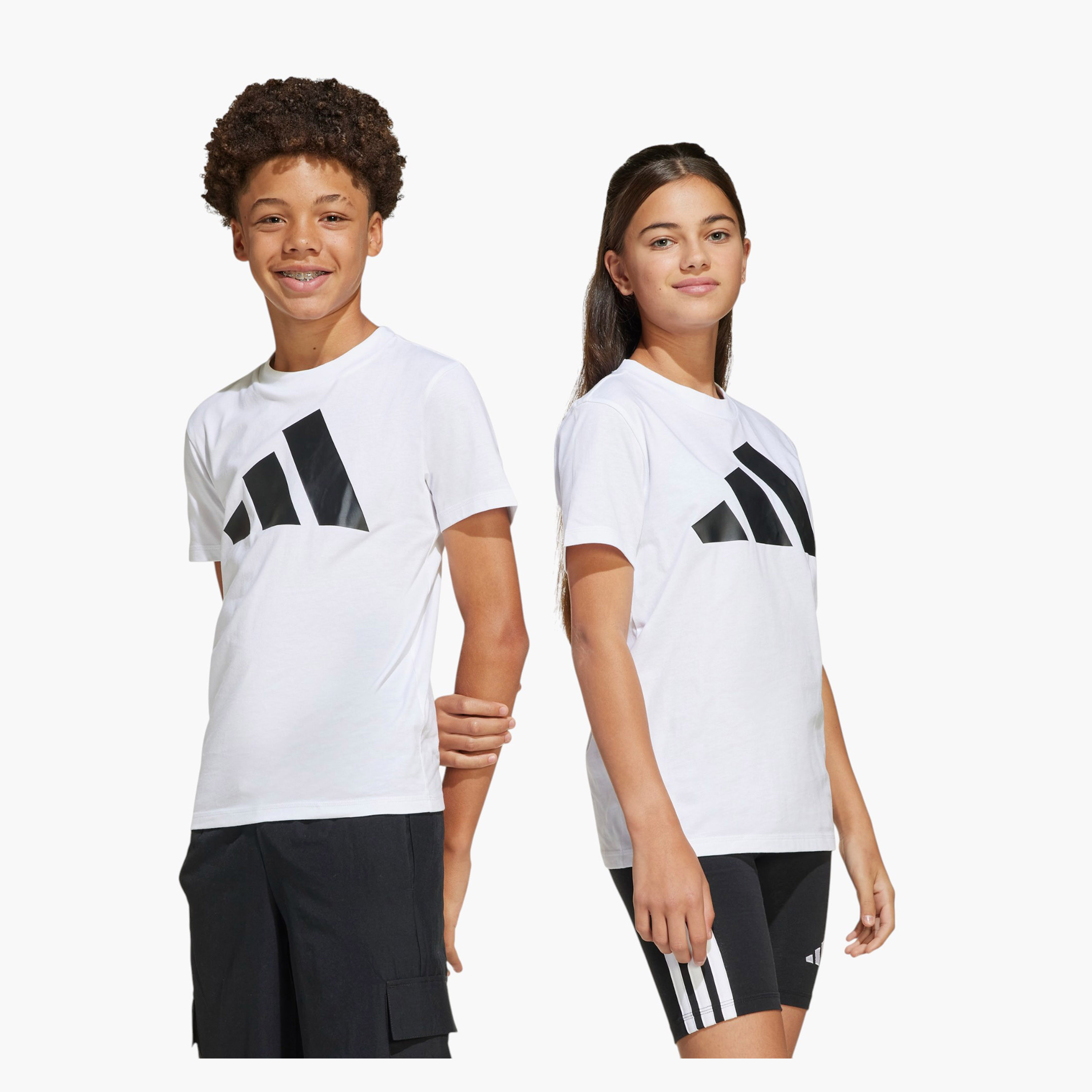 تيشيرت بياقة ضيقة وأكمام قصيرة وطبعات شعار للأولاد من أديداس - قطن-boys-clothing-sportswear-tops-image-4