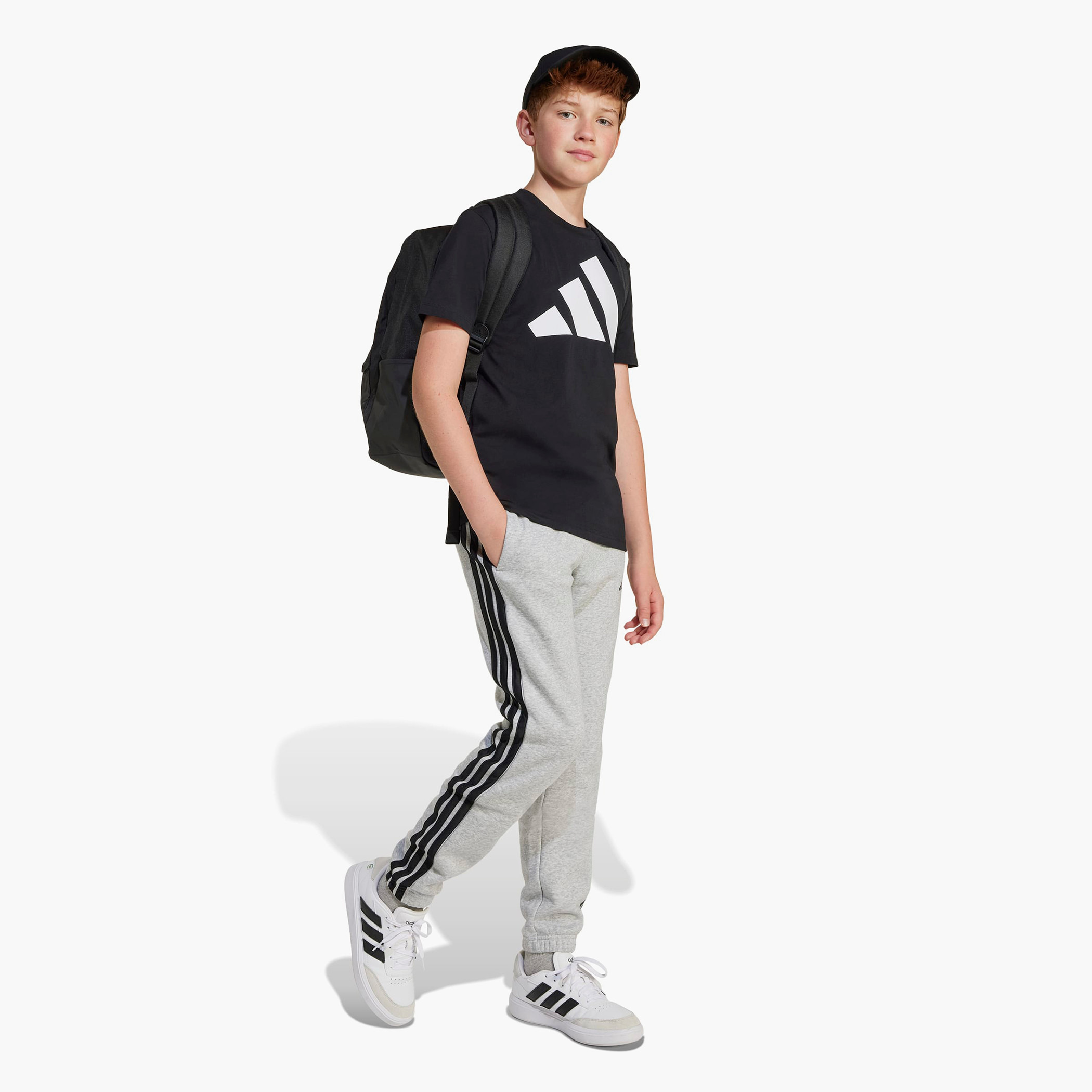 adidas Crew Neck Short Sleeves T-shirt with Logo Print-boys-clothing-tshirtsandpolos-image-4