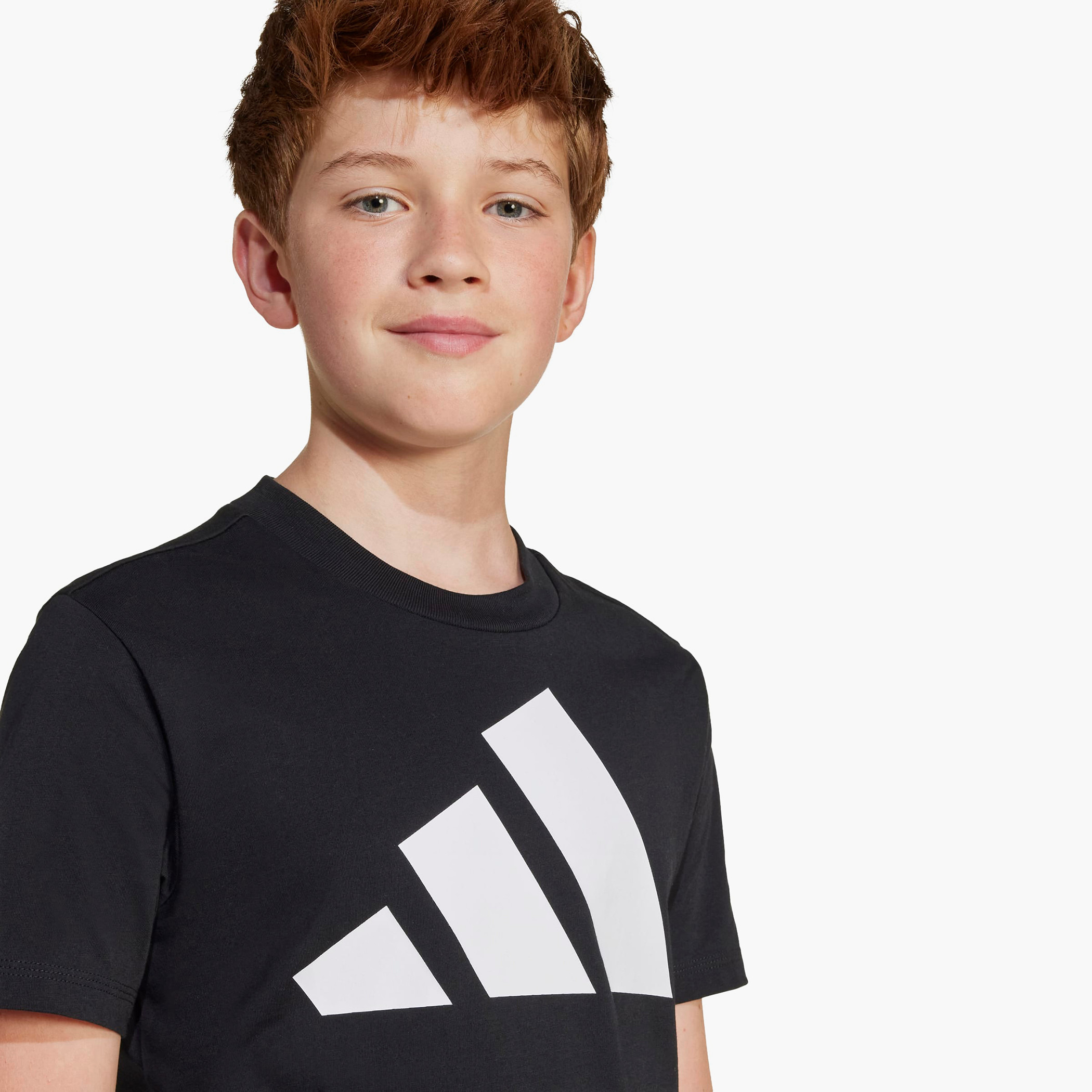 adidas Crew Neck Short Sleeves T-shirt with Logo Print-boys-clothing-tshirtsandpolos-image-5