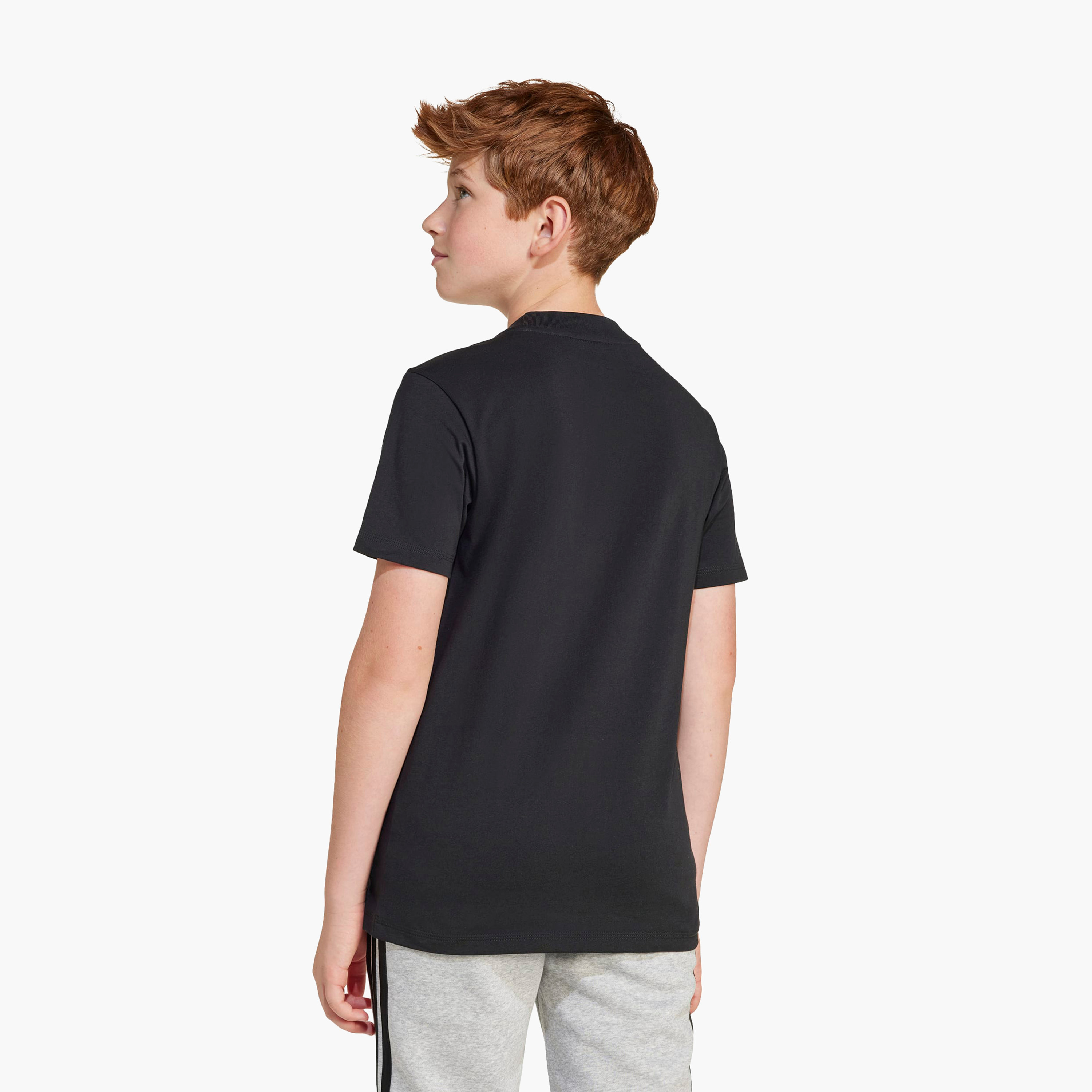 adidas Crew Neck Short Sleeve T-shirt with Logo Print-boys-clothing-sportswear-tops-image-3