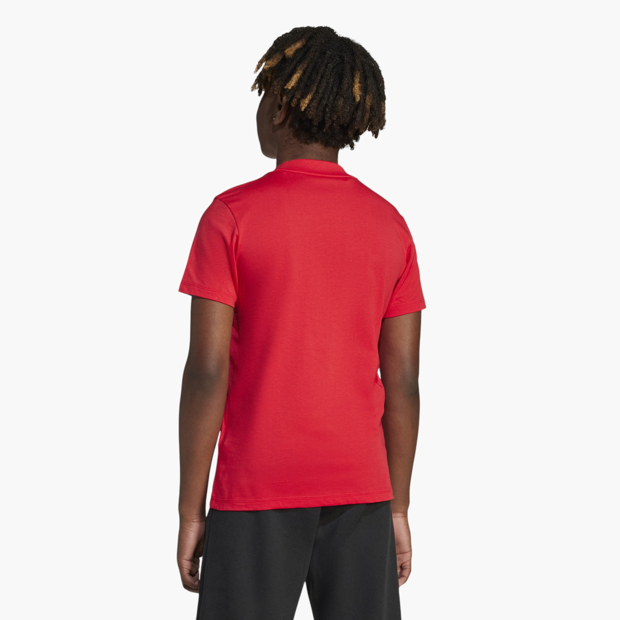 adidas Boys Crew Neck T-shirt with Logo Print - Cotton - Short Sleeves-sports-boys-clothing-tops-image-2