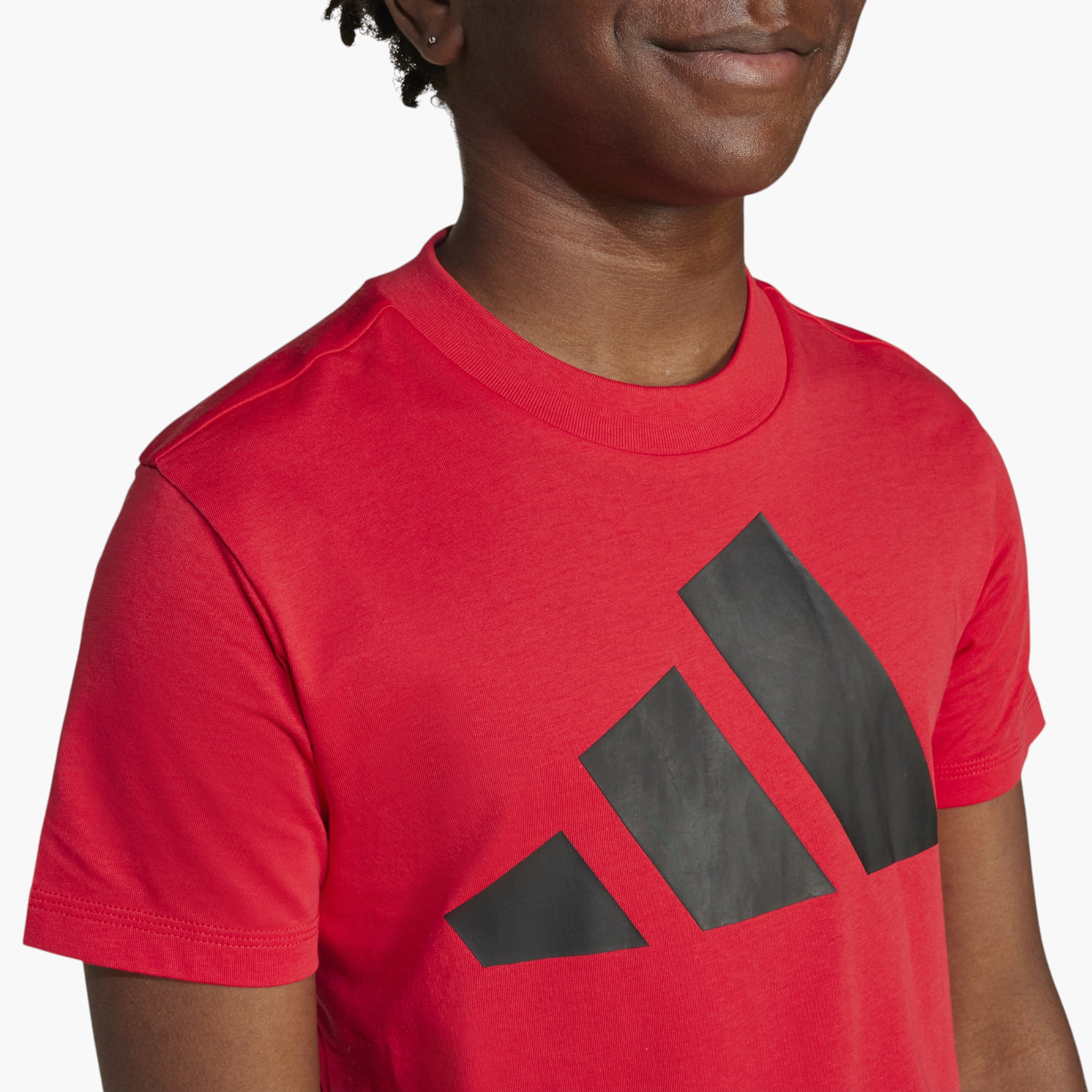 adidas Boys Crew Neck T-shirt with Logo Print - Cotton - Short Sleeves-sports-boys-clothing-tops-image-4