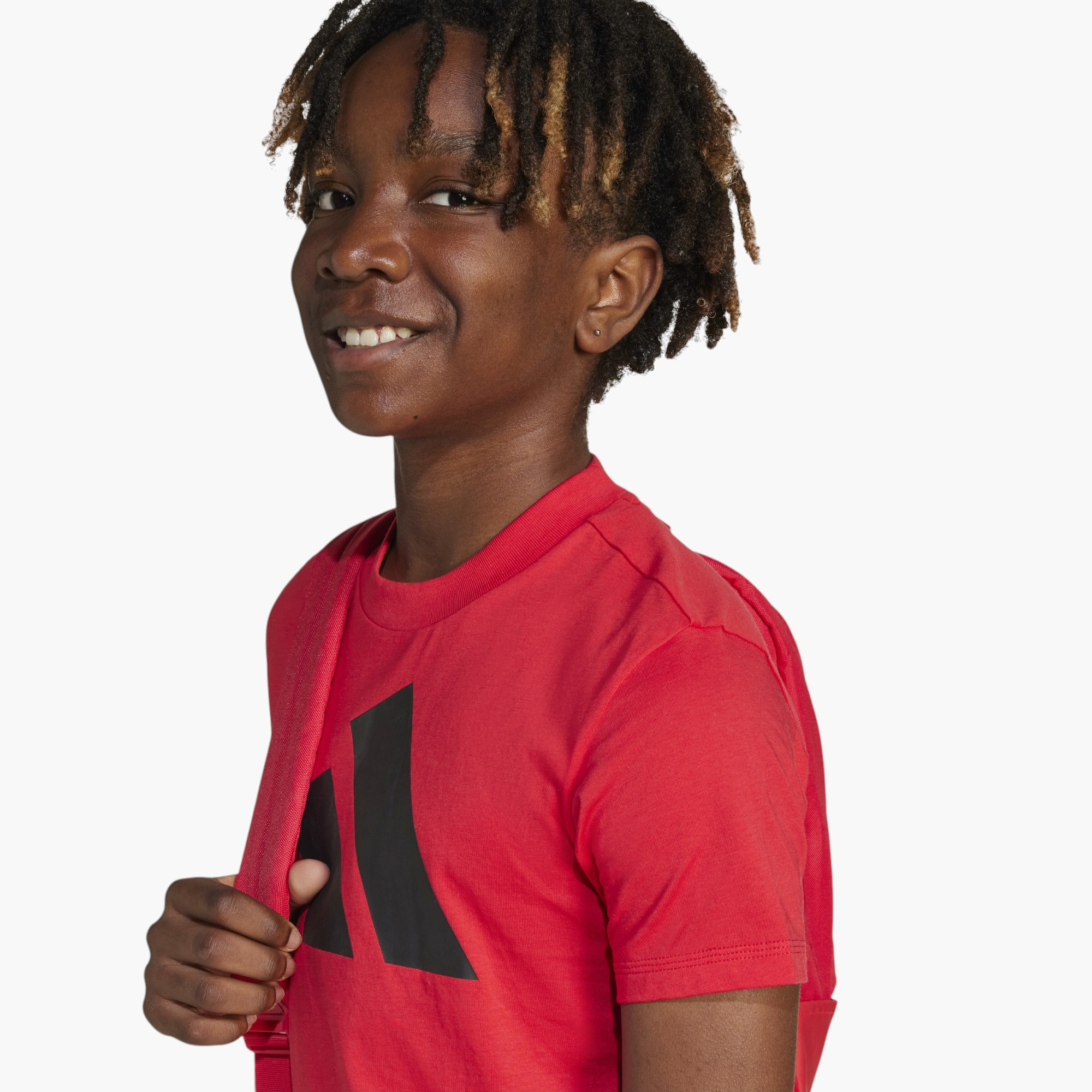 adidas Boys Crew Neck T-shirt with Logo Print - Cotton - Short Sleeves-sports-boys-clothing-tops-image-5