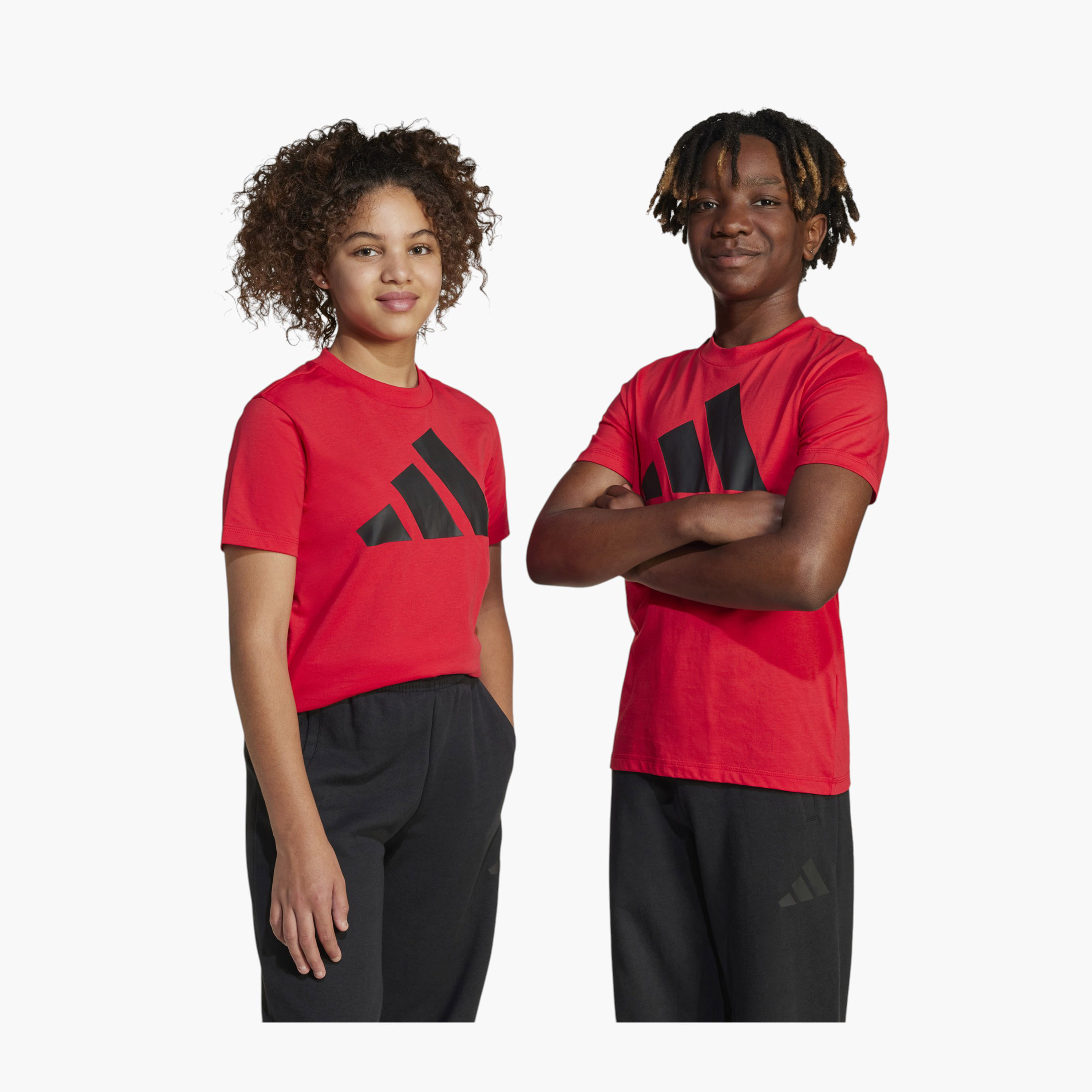 adidas Boys Crew Neck T-shirt with Logo Print - Cotton - Short Sleeves-sports-boys-clothing-tops-image-6