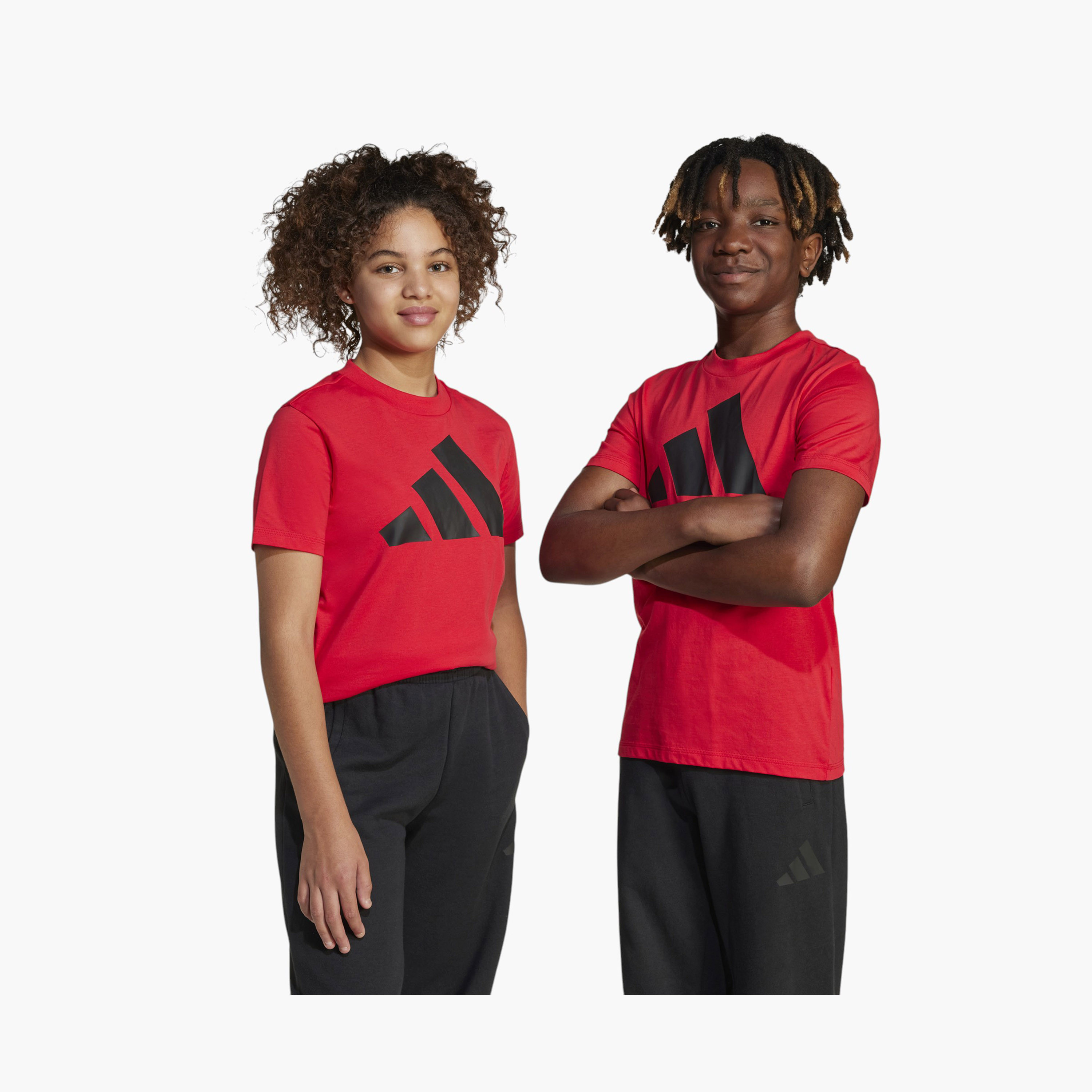 adidas Boys Crew Neck T-shirt with Logo Print - Cotton - Short Sleeves-sports-boys-clothing-tops-image-7