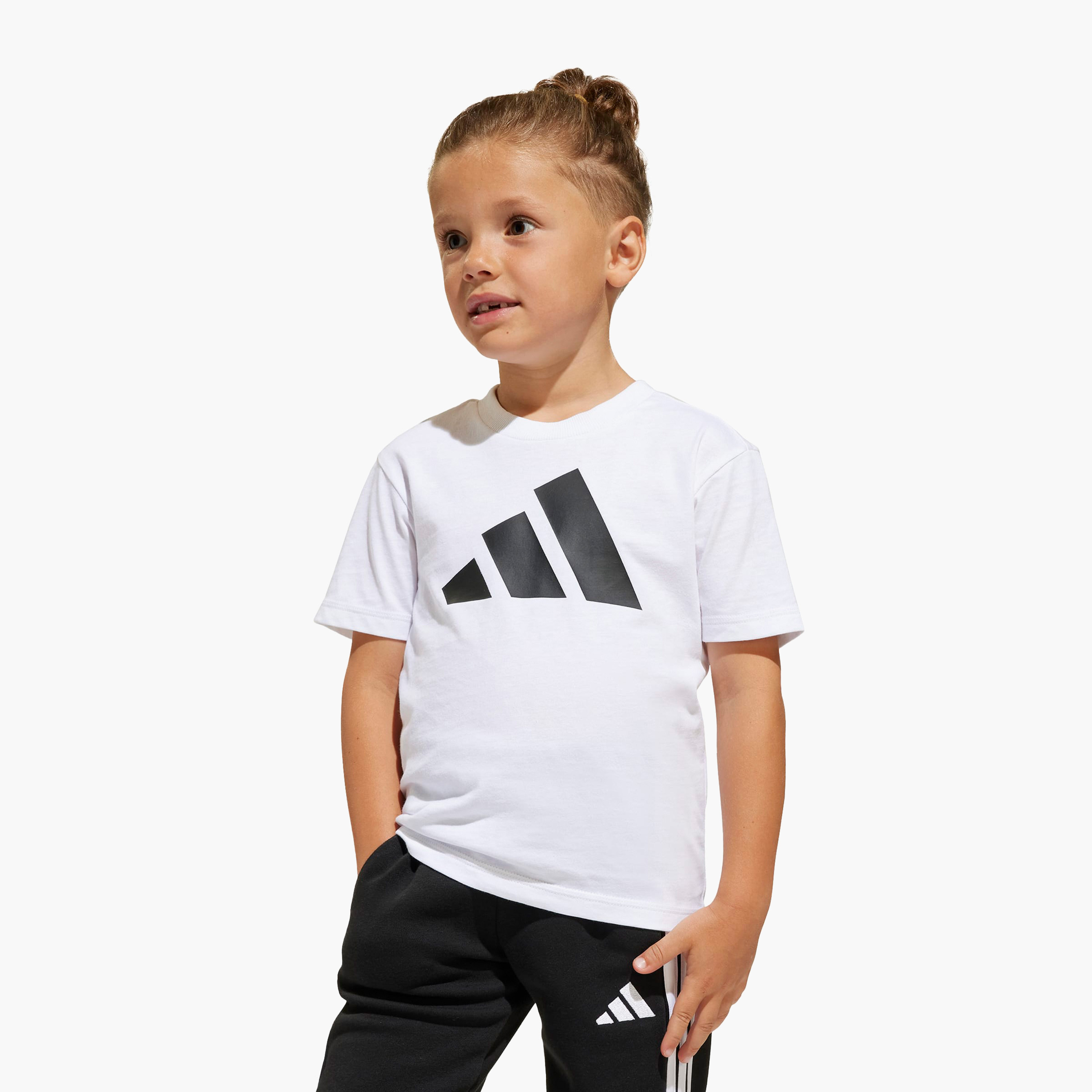 adidas Crew Neck Short Sleeve T-shirt with Logo Print-boys-clothing-sportswear-tops-image-1