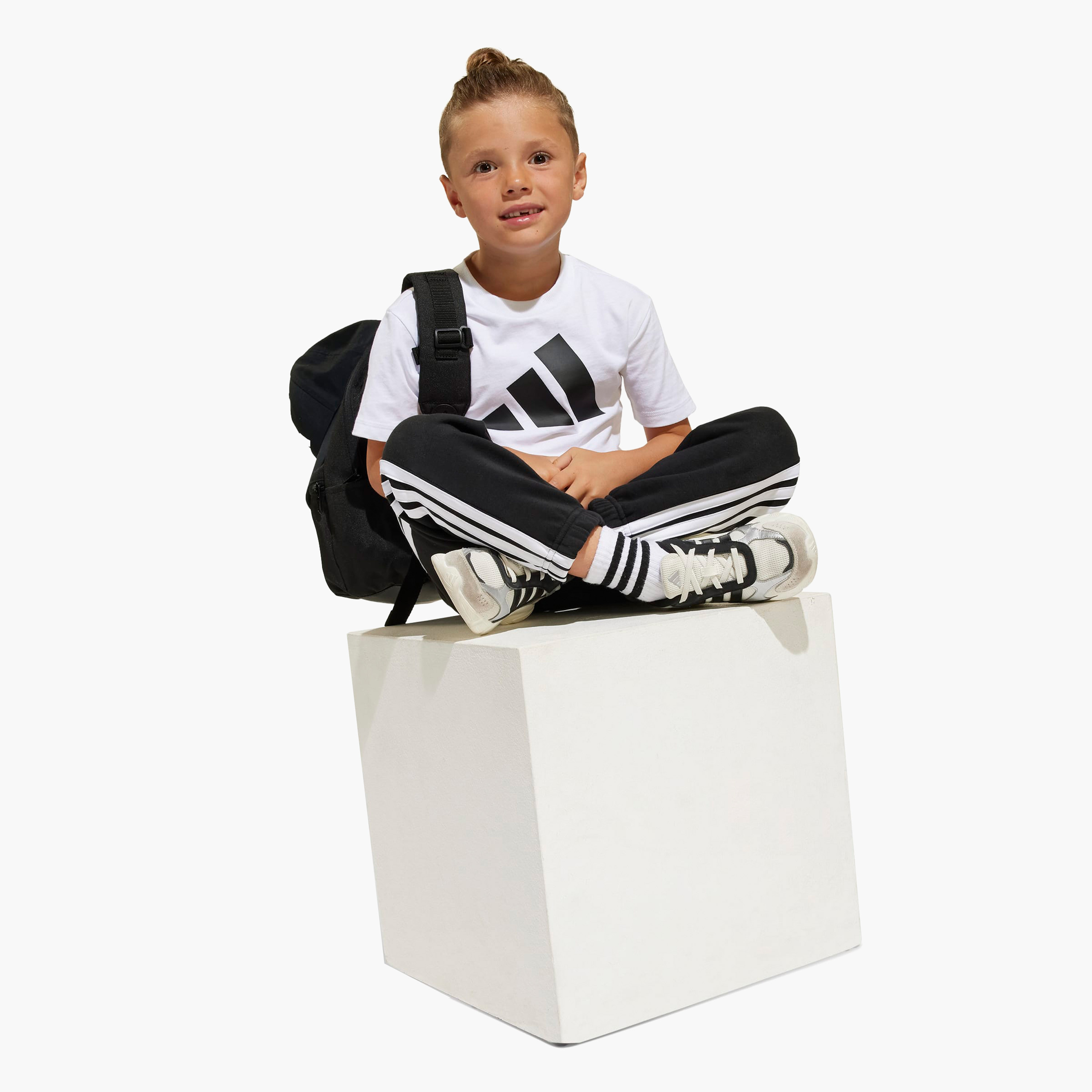adidas Crew Neck Short Sleeve T-shirt with Logo Print-boys-clothing-sportswear-tops-image-6