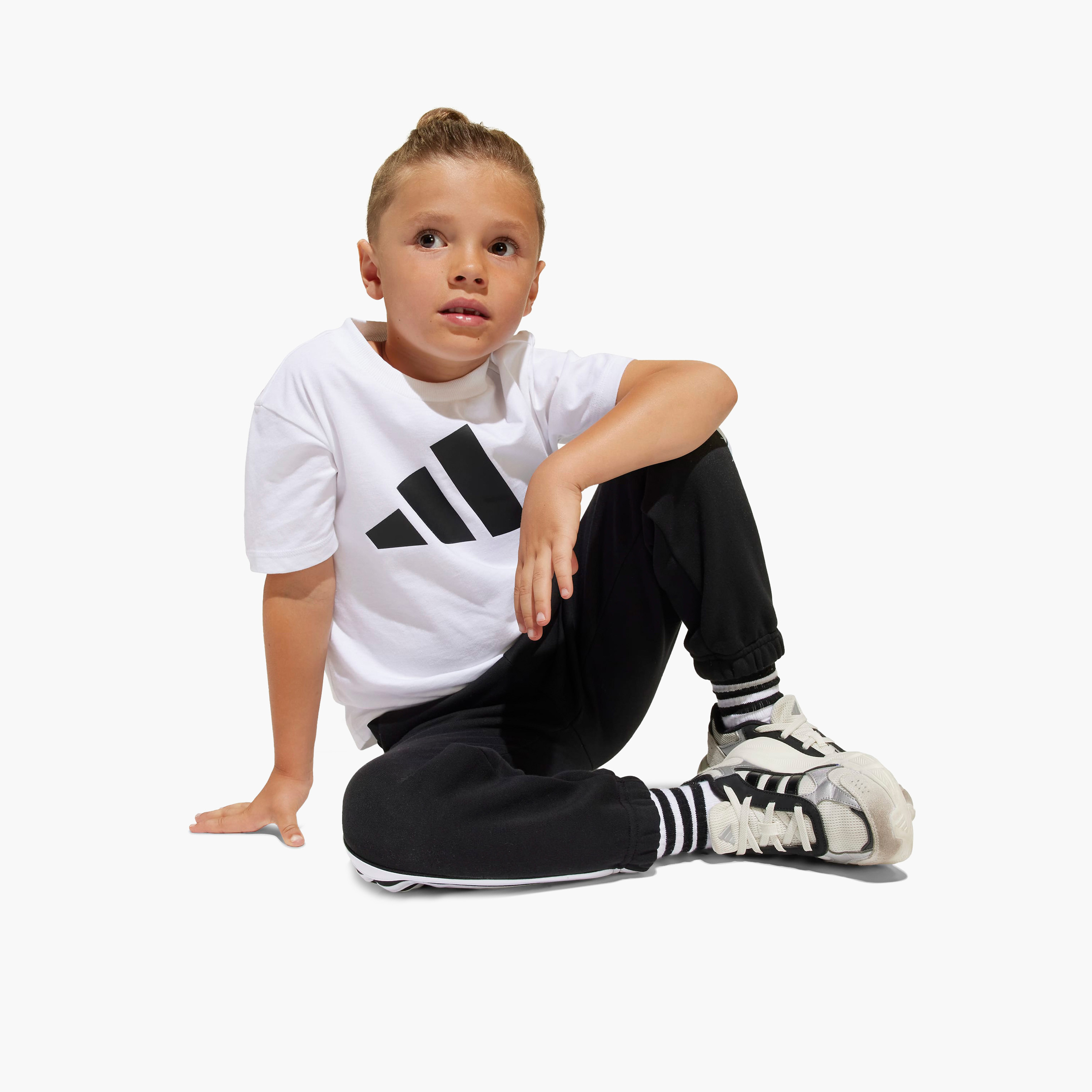 adidas Crew Neck Short Sleeve T-shirt with Logo Print-boys-clothing-sportswear-tops-image-2