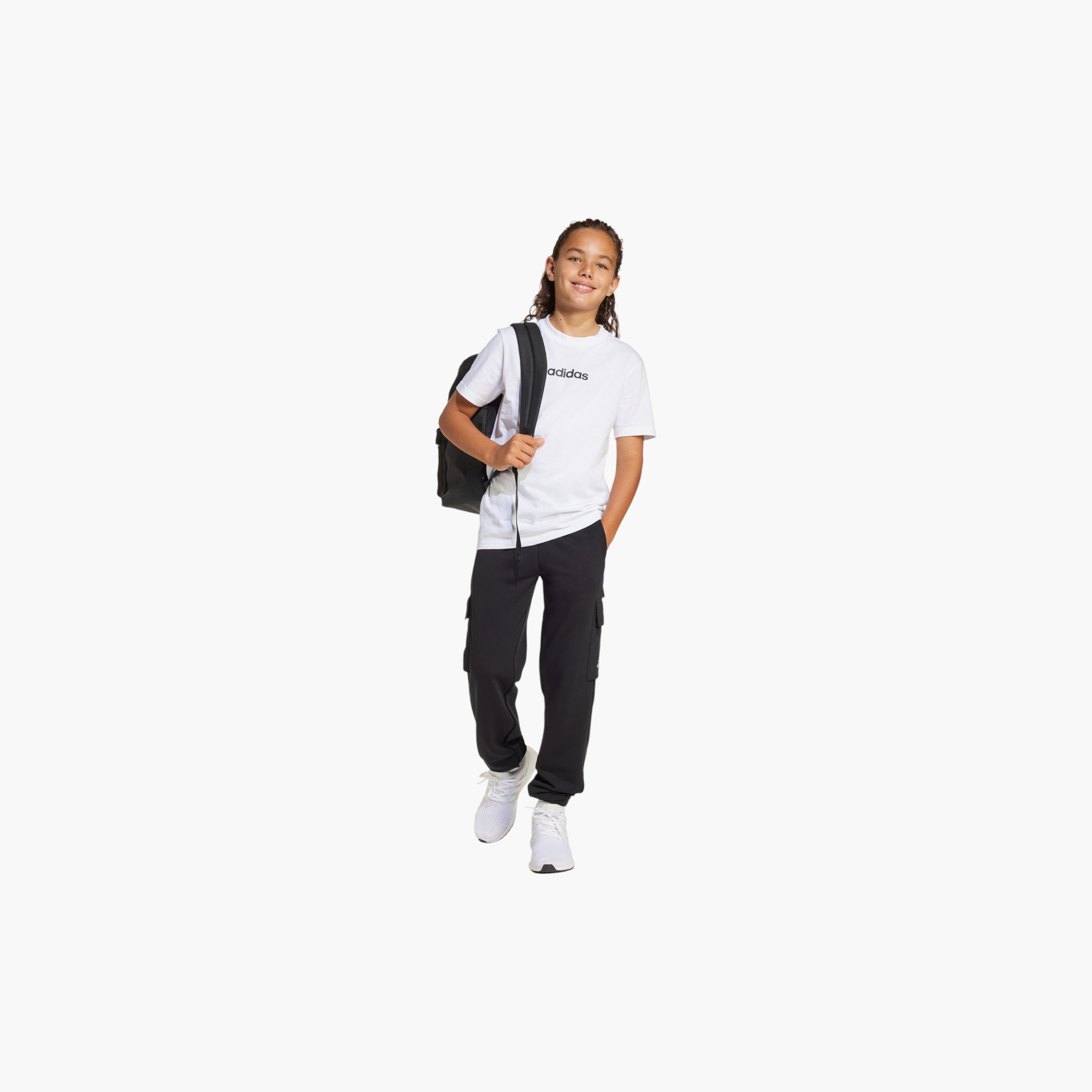 adidas Solid Cargo Pants with Elasticated Waistband and Pockets-boys-clothing-sportswear-bottoms-image-2