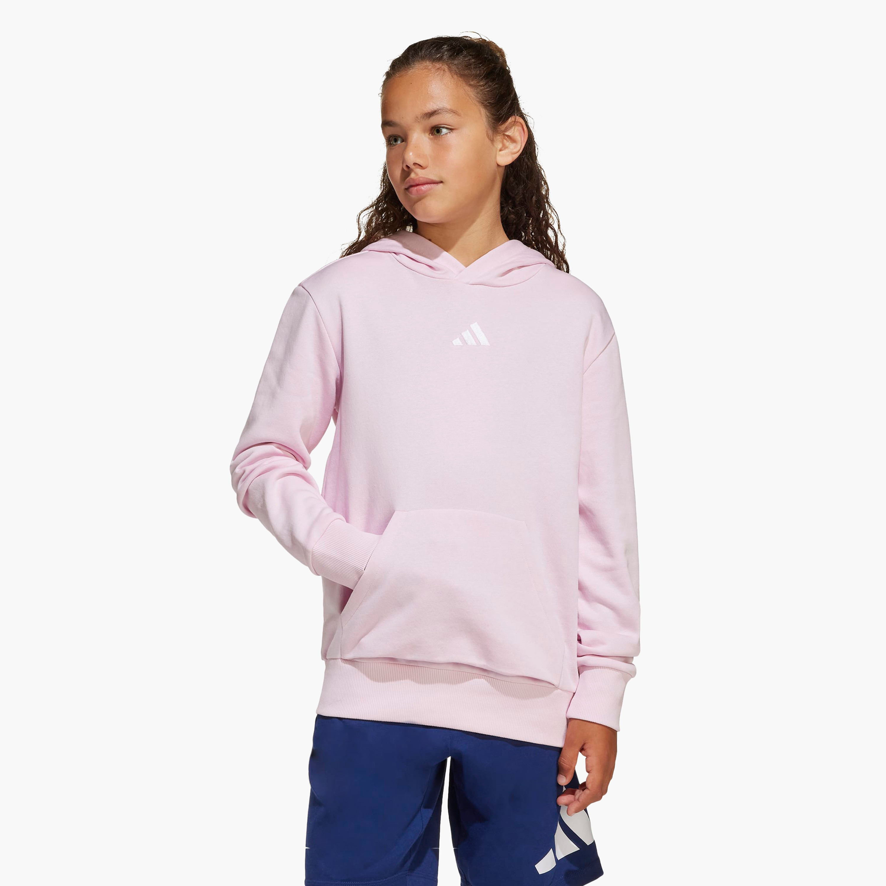adidas Girls Hooded Sweatshirt with Logo Print - Long Sleeves-girls-clothing-sweatshirts-image-1