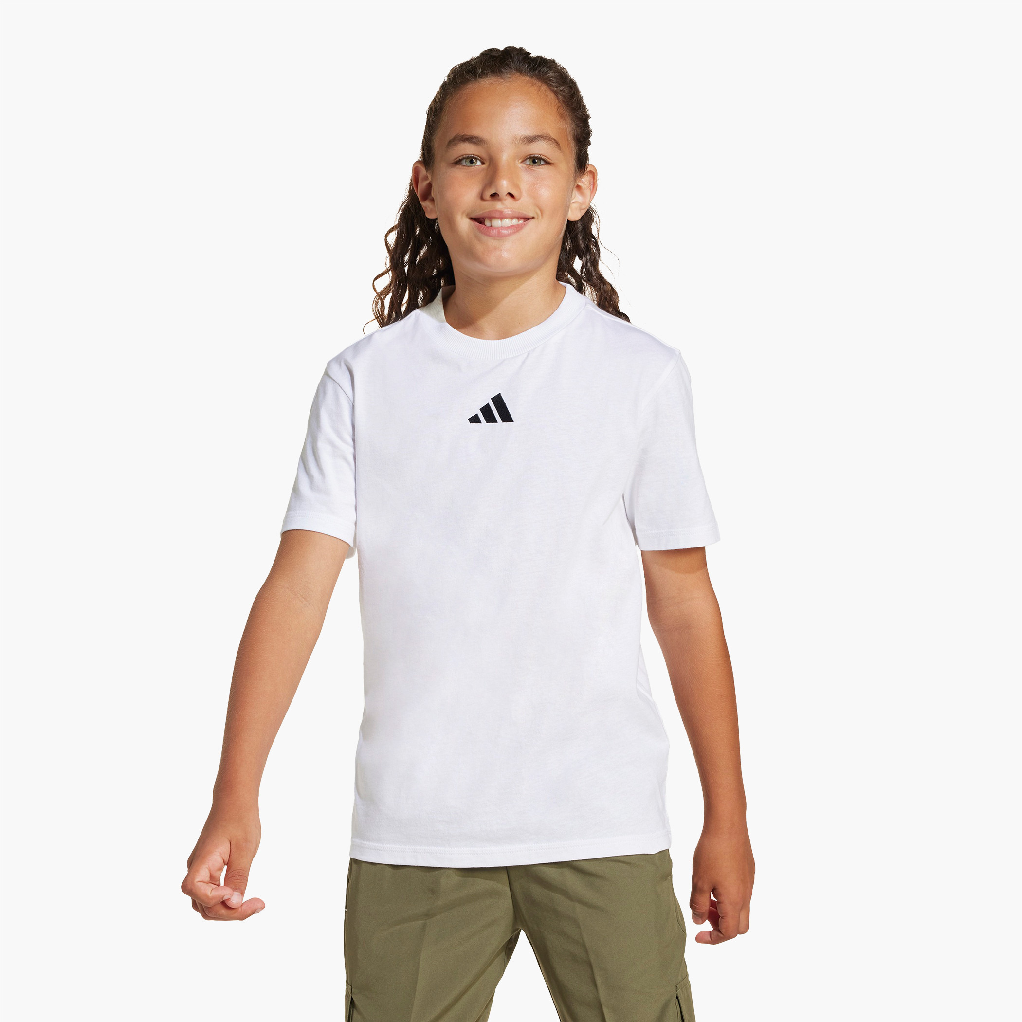 Adidas Logo Print T-shirt with Short Sleeves-boys-clothing-sportswear-tops-image-1