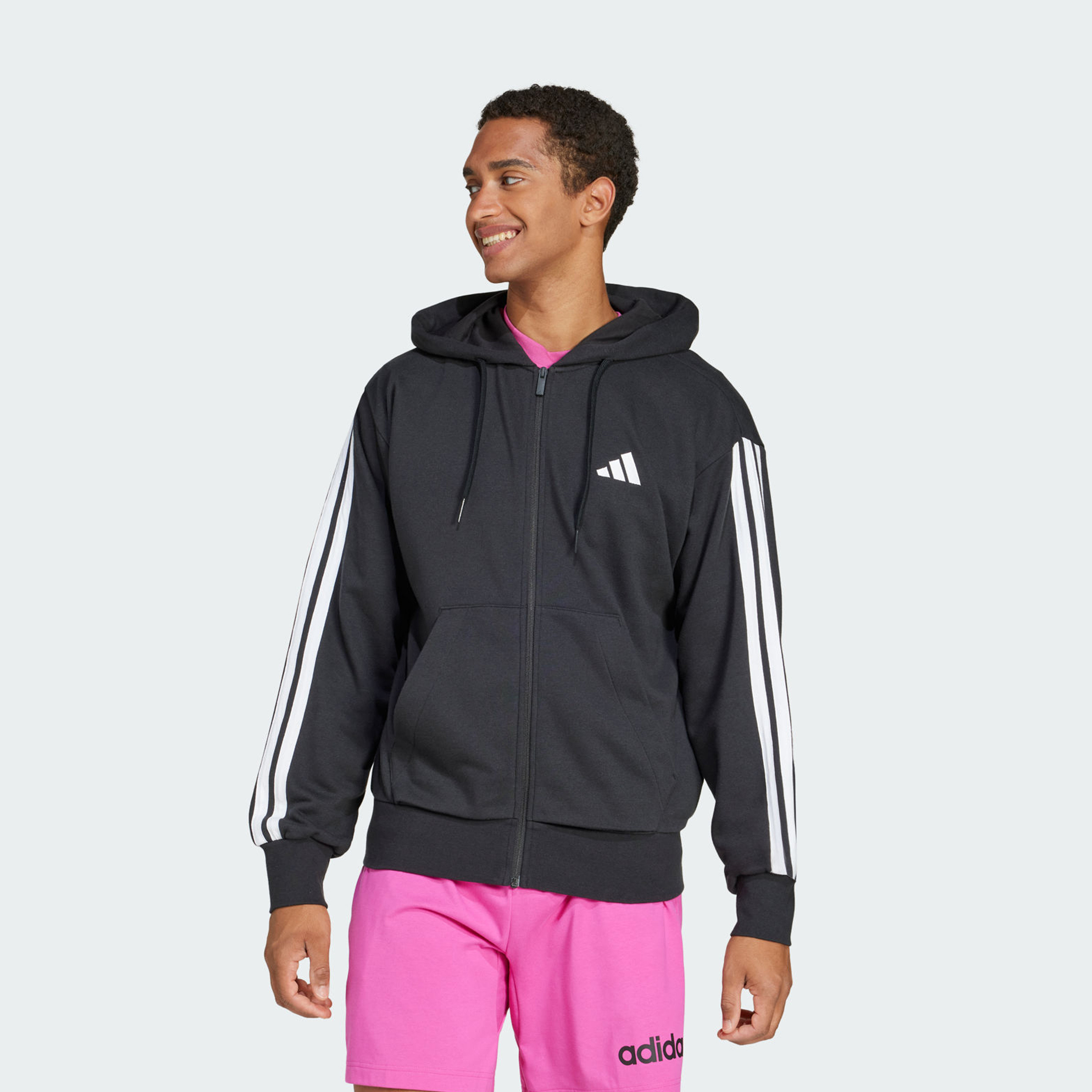 adidas Men's Essentials 3-Stripes French Terry Full-Zip Hoodie JD1877 | OE-men-winterwear-hoodiesandsweatshirts-image-1