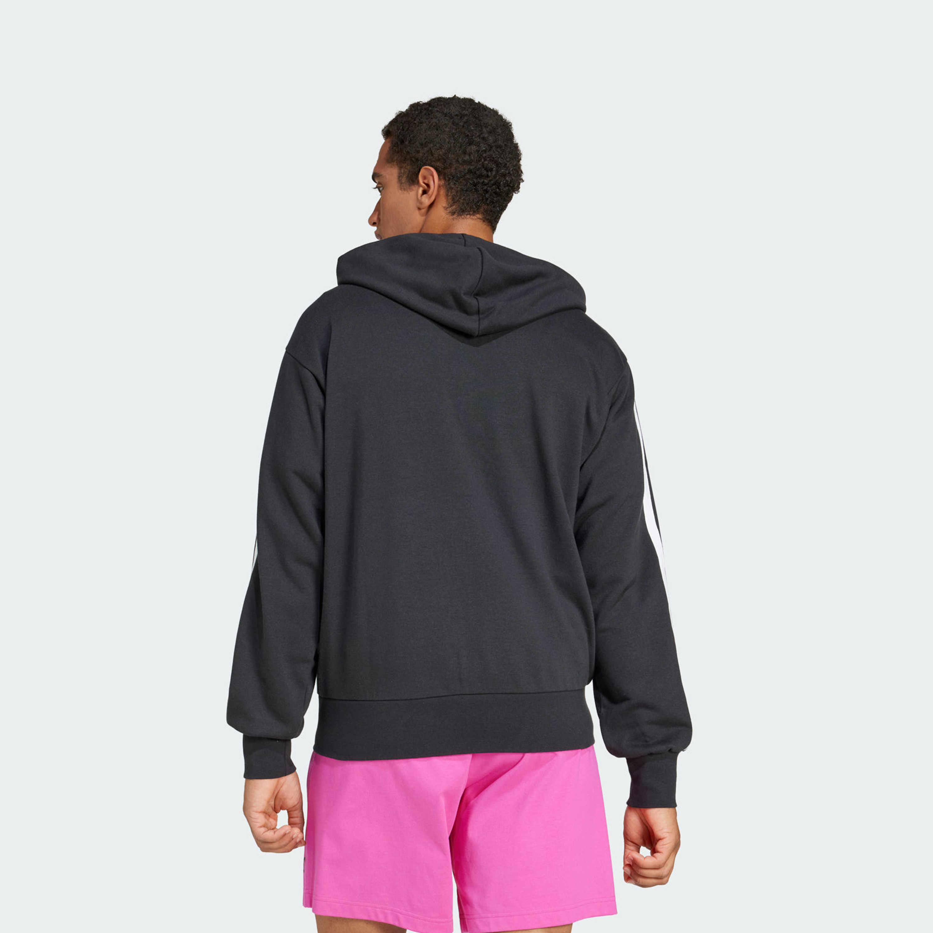 أديداس - هودي رجالي اسينشالز بثلاثة خطوط تيري فرنسي بسحاب كامل JD1877 | OE-men-winterwear-hoodiesandsweatshirts-image-3