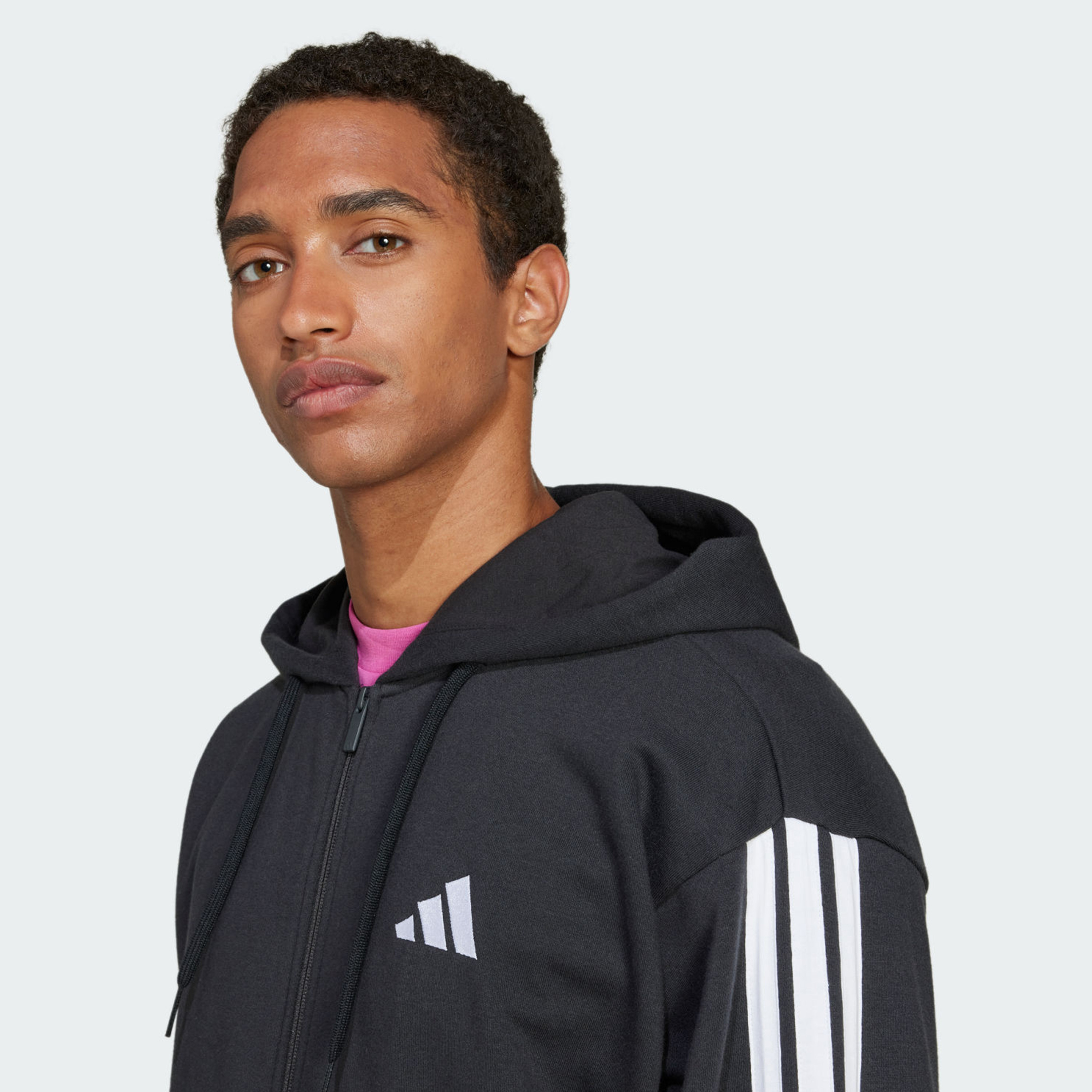 adidas Men's Essentials 3-Stripes French Terry Full-Zip Hoodie JD1877 | OE-men-winterwear-hoodiesandsweatshirts-image-5