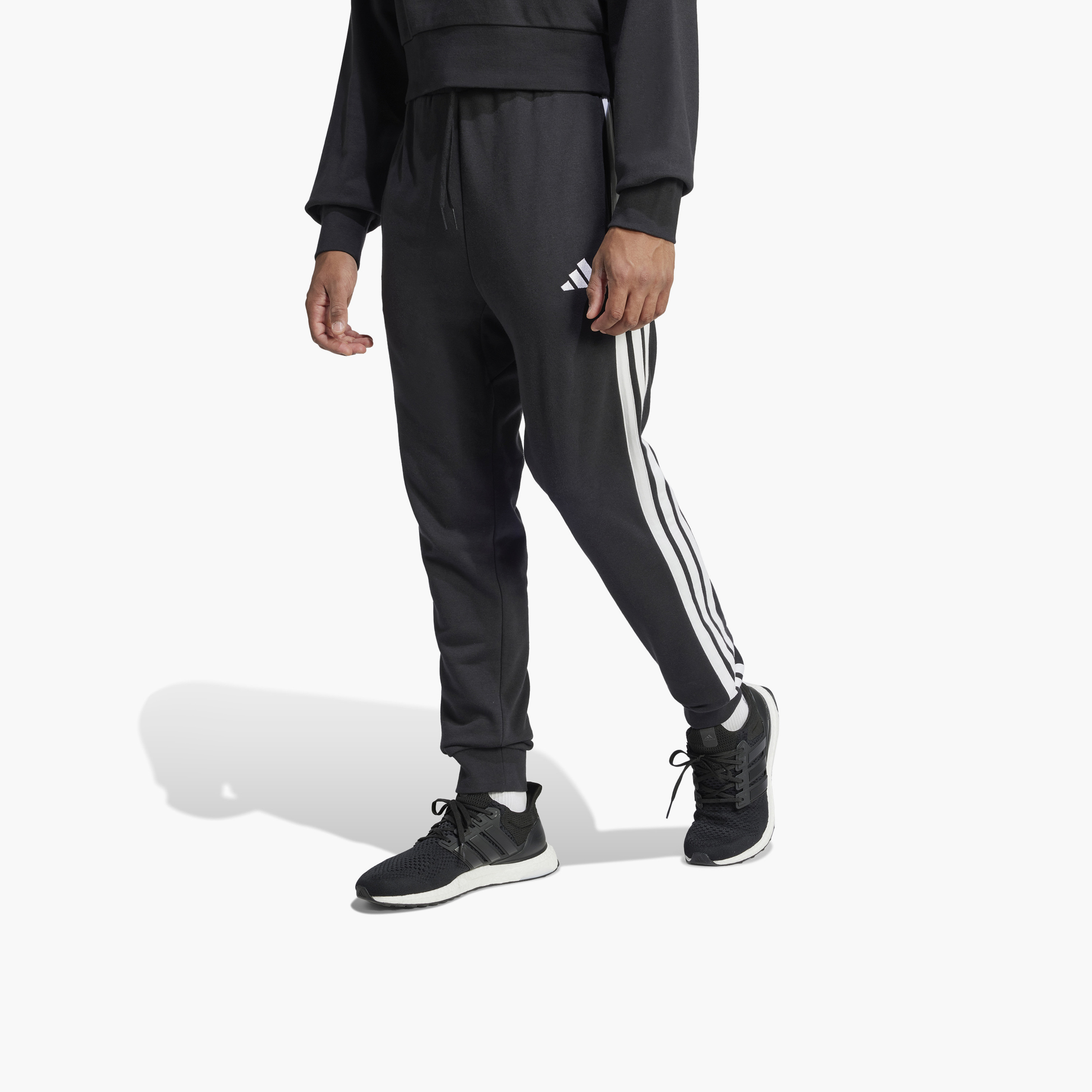 Adidas Men Essentials French Terry Tapered Cuff 3-Stripes Joggers | OE-sports-men-clothing-bottoms-image-4