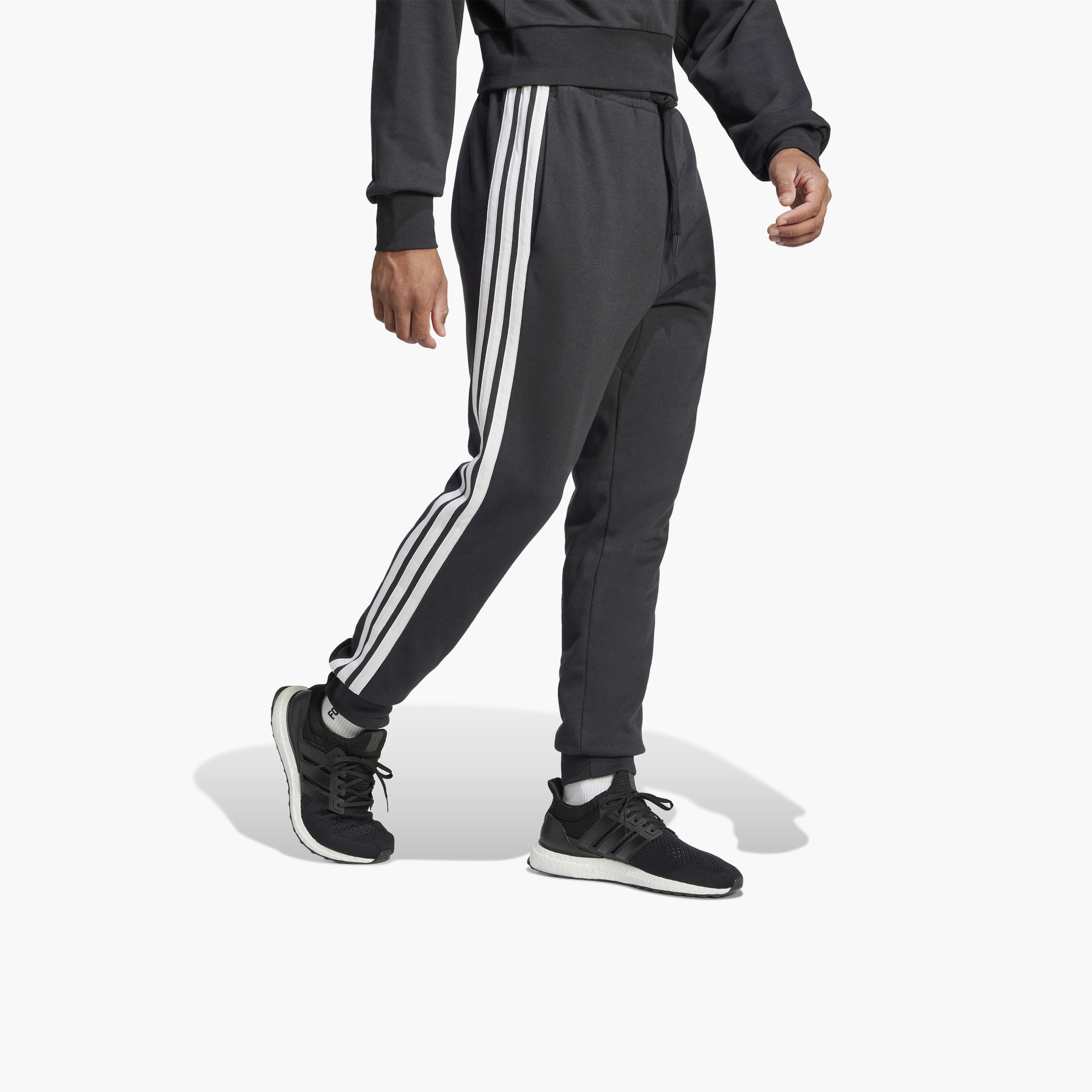 Adidas Men Essentials French Terry Tapered Cuff 3-Stripes Joggers | OE-sports-men-clothing-bottoms-image-5