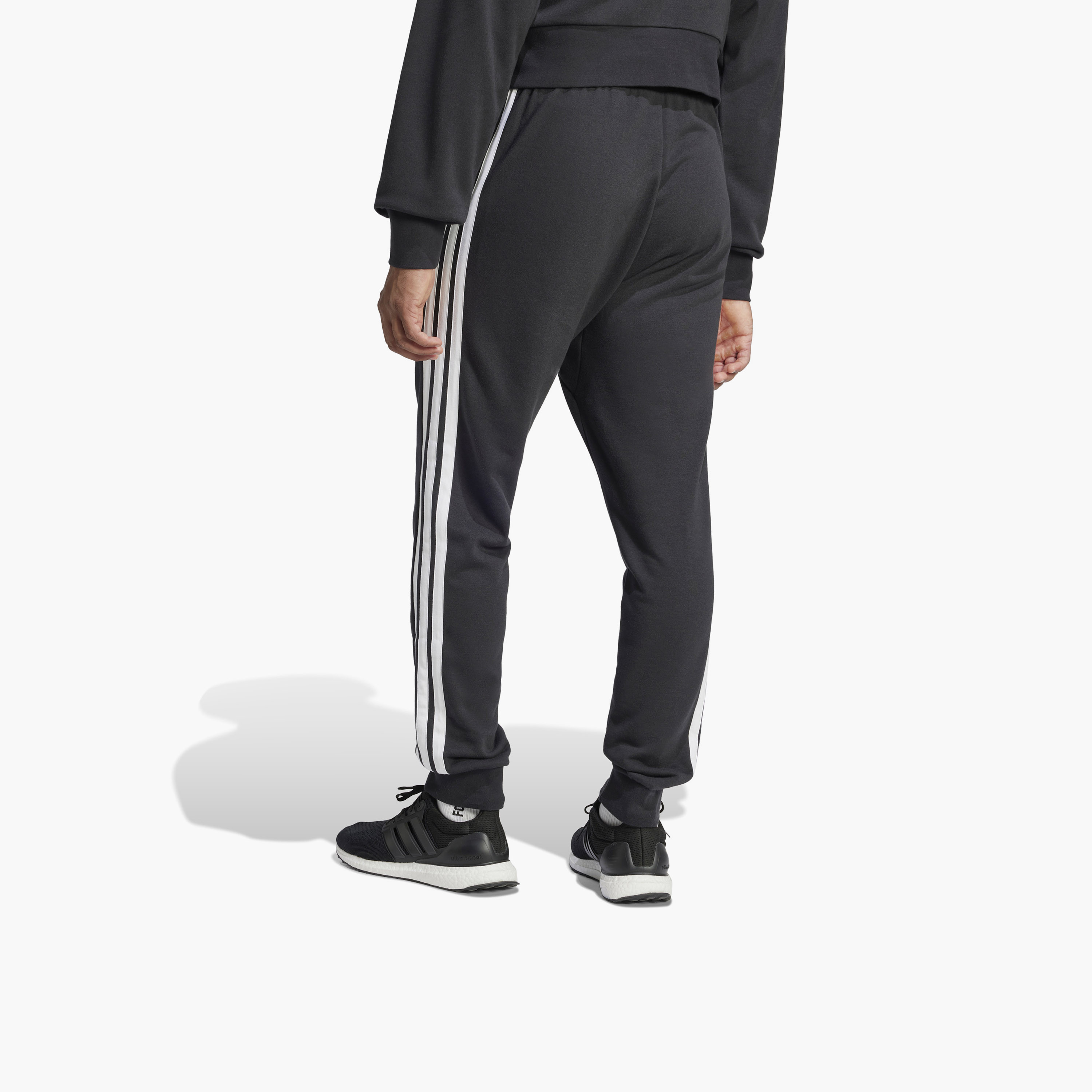 Adidas Men Essentials French Terry Tapered Cuff 3-Stripes Joggers | OE-sports-men-clothing-bottoms-image-6