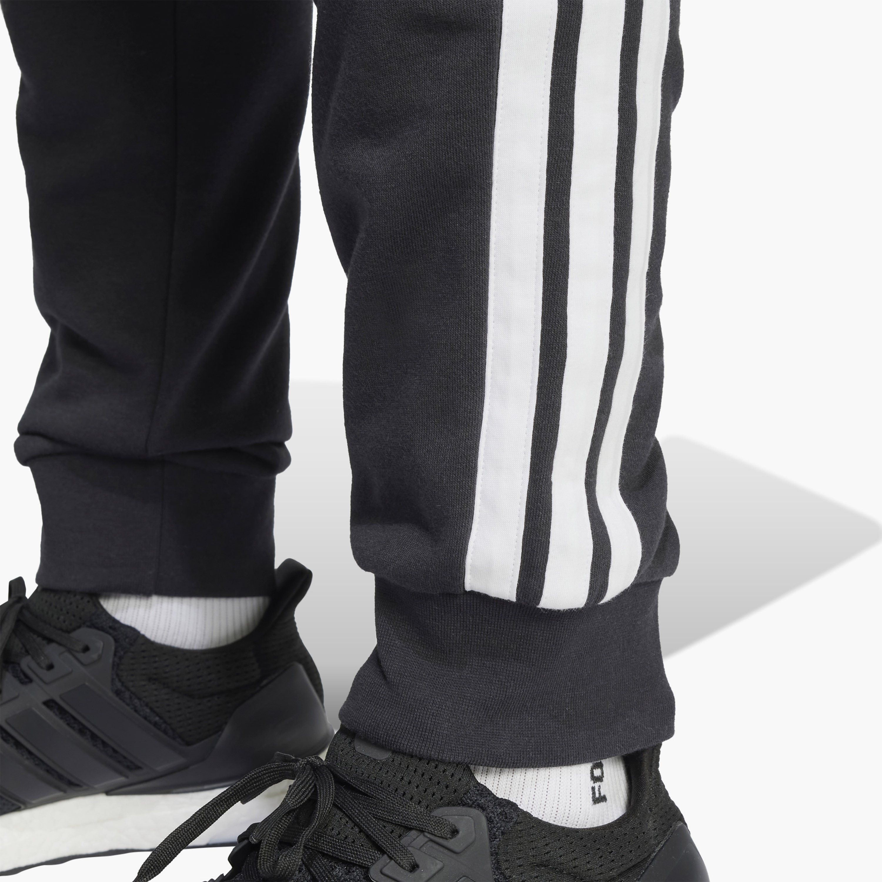 Adidas Men Essentials French Terry Tapered Cuff 3-Stripes Joggers | OE-sports-men-clothing-bottoms-image-8