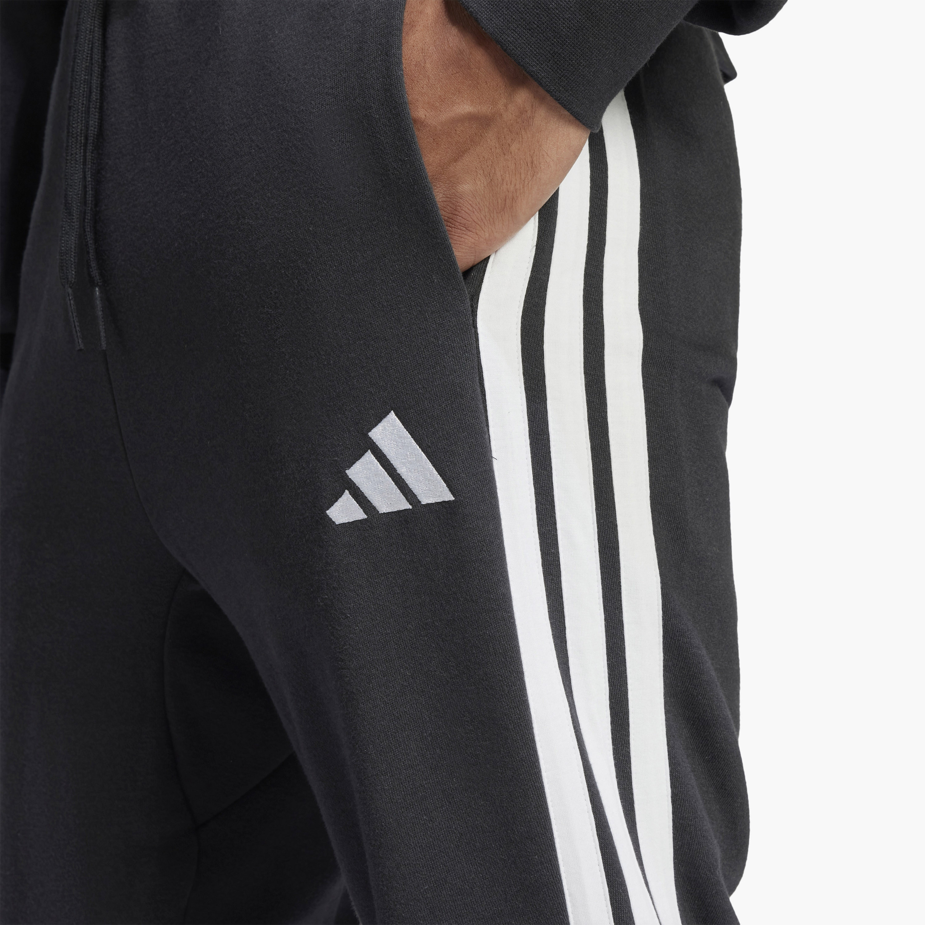 Adidas Men Essentials French Terry Tapered Cuff 3-Stripes Joggers | OE-sports-men-clothing-bottoms-image-9