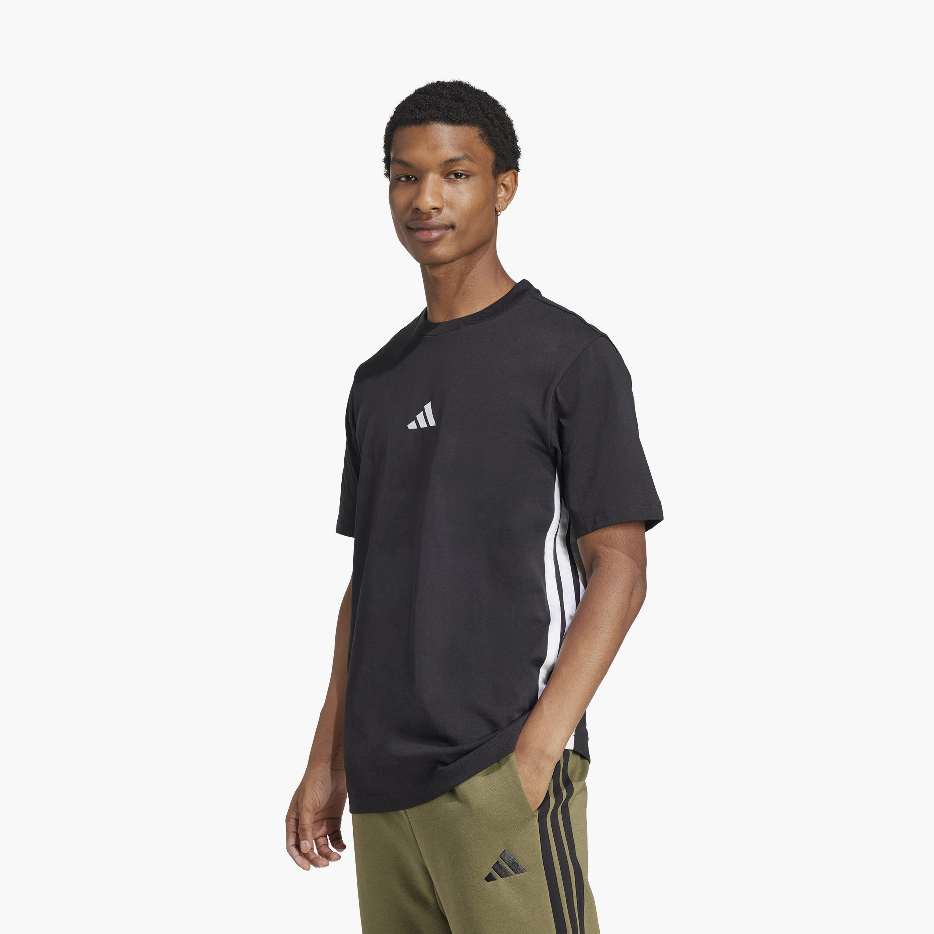 Shop adidas Men's Essentials 3-Stripes Single Jersey T-Shirt M 3S SJ T | OE  Online | Centrepoint Kuwait