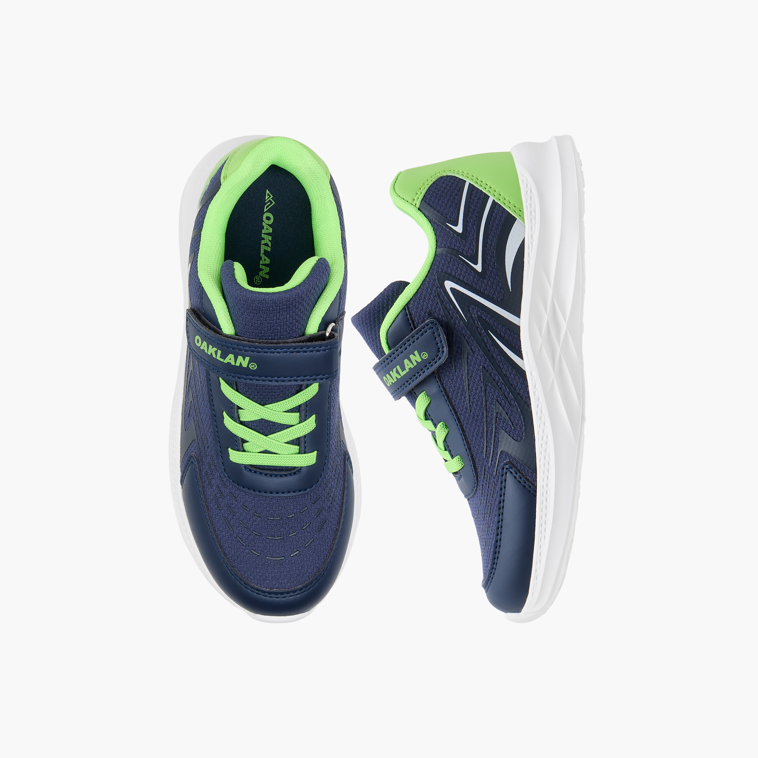 Oaklan by Shoexpress Panelled Sports Shoes with Hook and Loop Closure-boys-shoes-schoolshoes-image-1