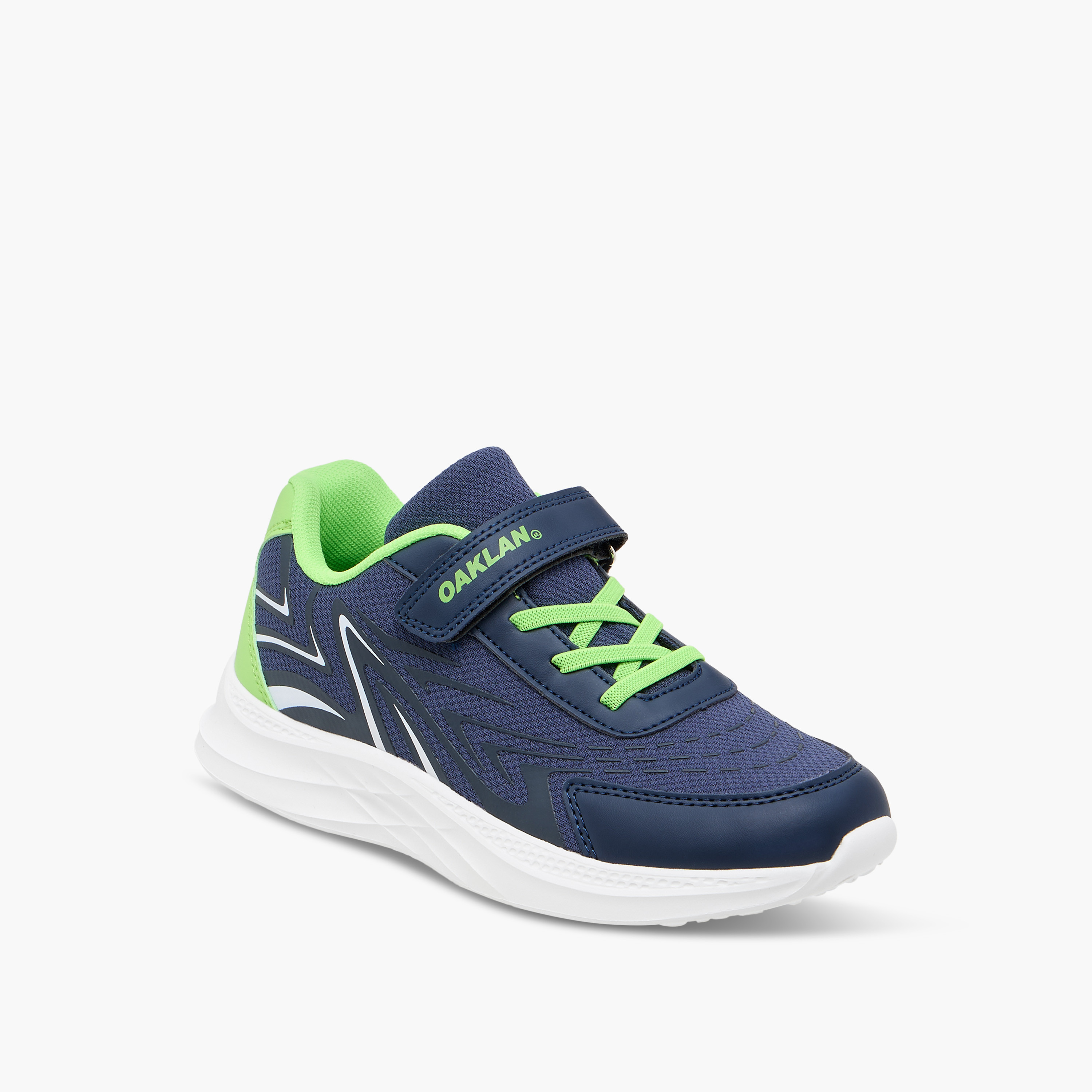 Oaklan by Shoexpress Panelled Sports Shoes with Hook and Loop Closure-boys-shoes-schoolshoes-image-2