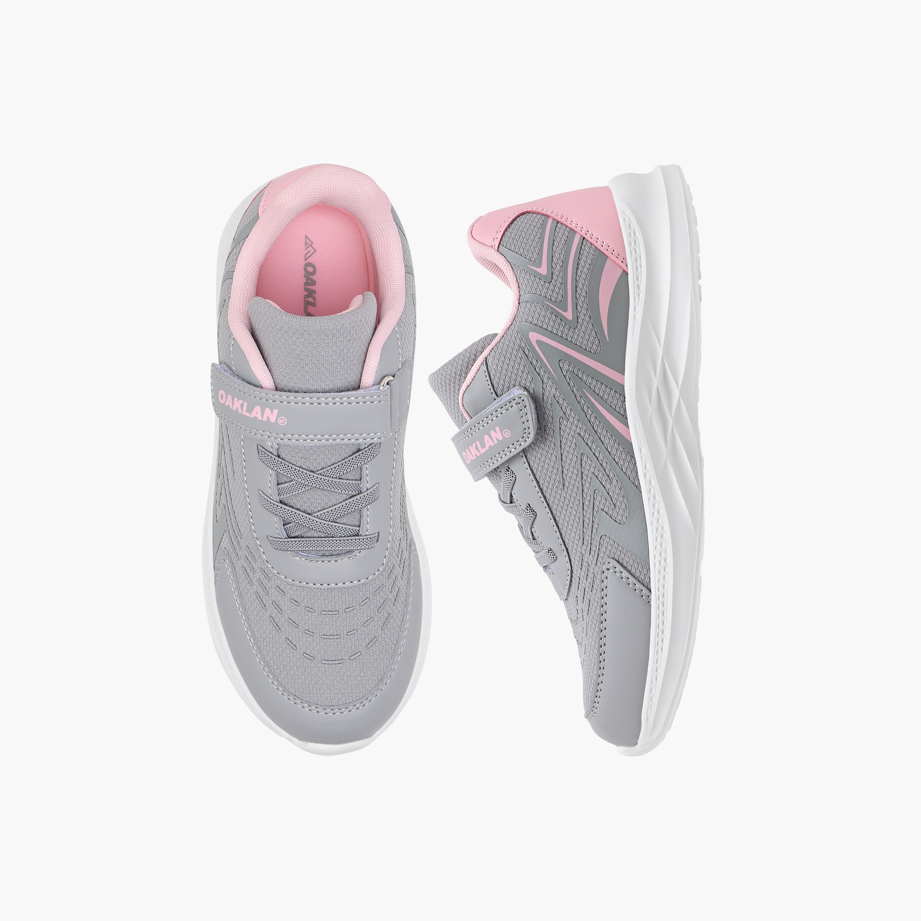 Oaklan by Shoexpress Panelled Sports Shoes with Hook and Loop Closure-girls-shoes-sneakers-image-1