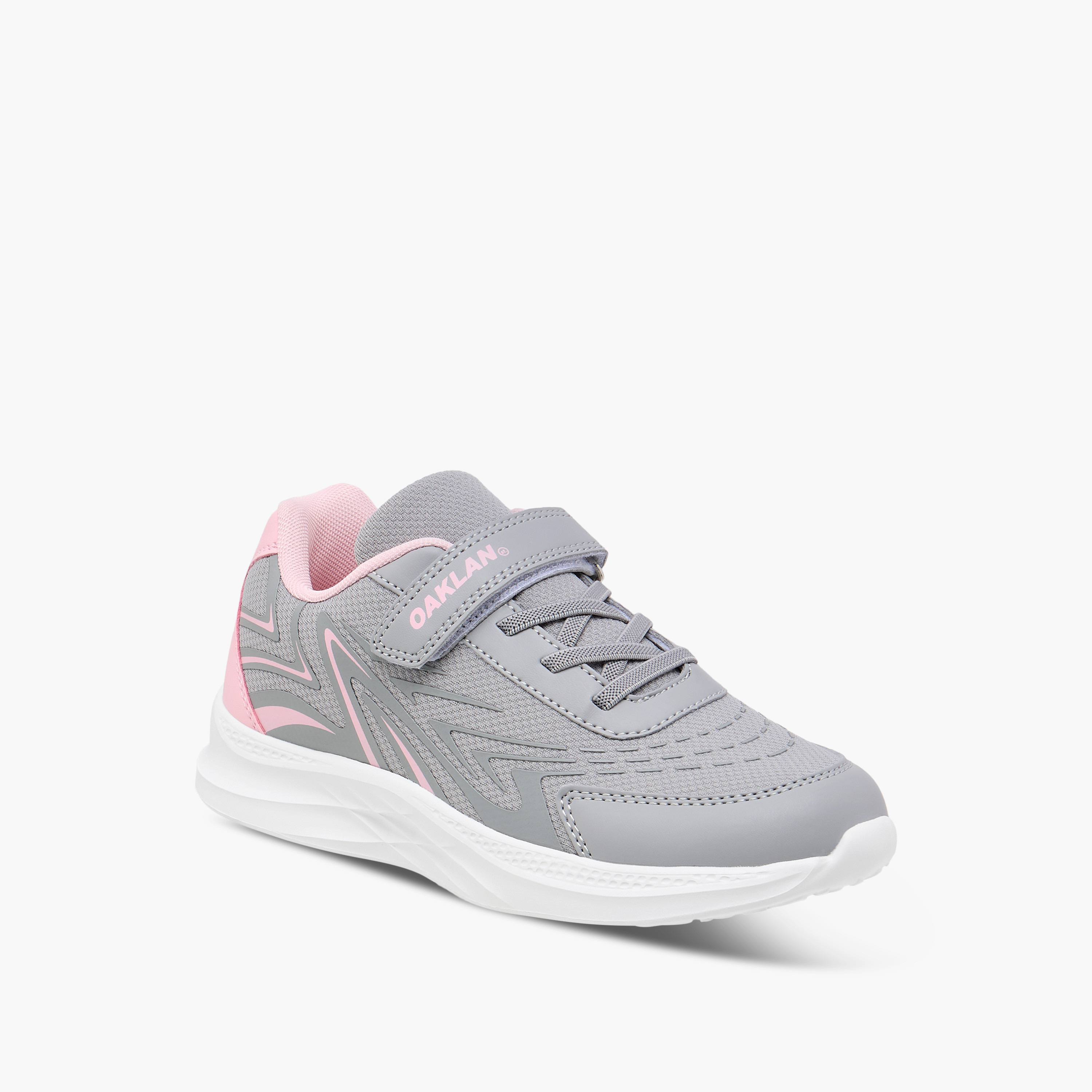Oaklan by Shoexpress Panelled Sports Shoes with Hook and Loop Closure-girls-shoes-sneakers-image-2