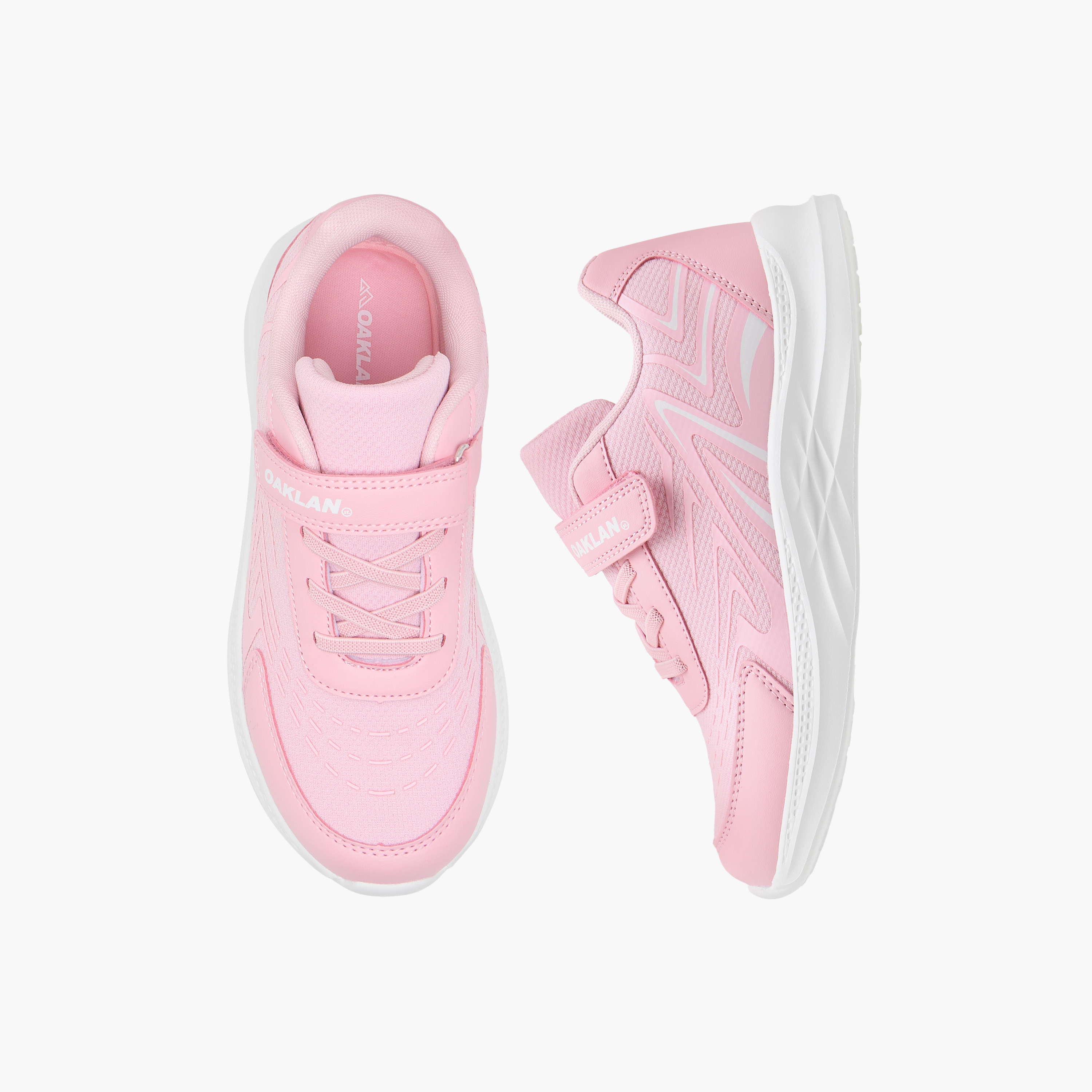 Oaklan by Shoexpress Panelled Sports Shoes with Hook and Loop Closure-girls-shoes-sneakers-image-1