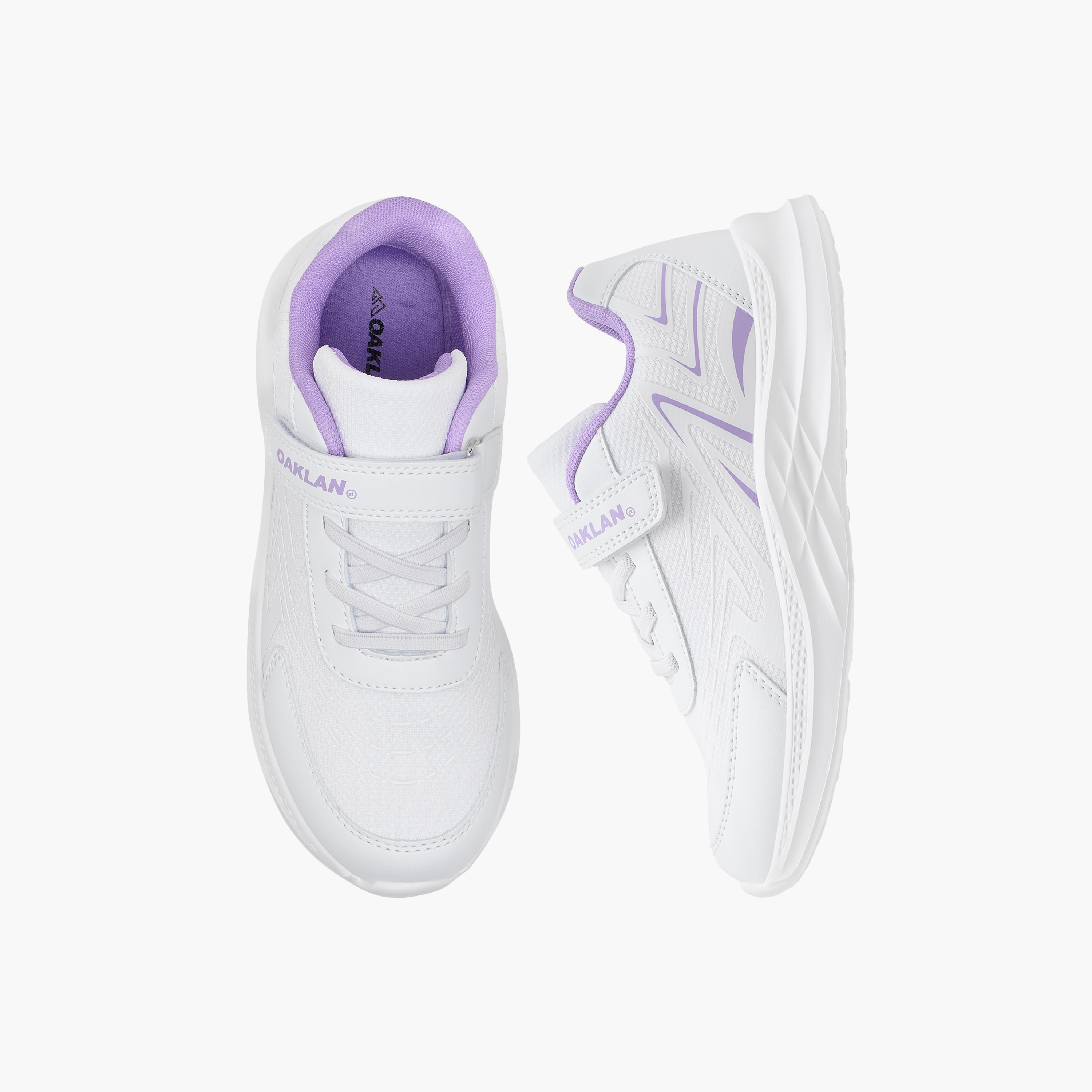 Oaklan by Shoexpress Panelled Sports Shoes with Hook and Loop Closure-girls-shoes-sports-image-1