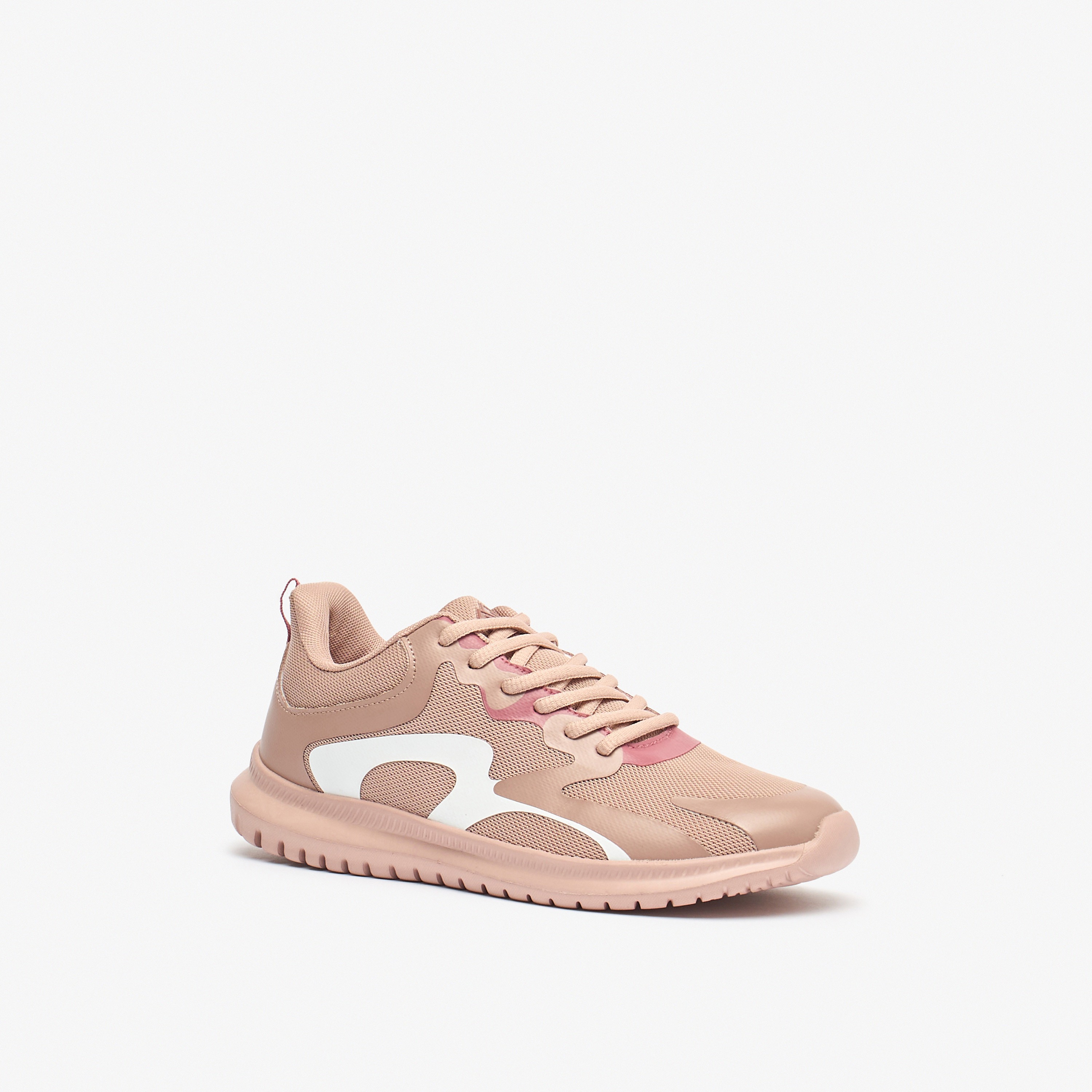 Oaklan by Shoexpress Panelled Lace-Up Sports Shoes with Pull Tabs-sports-women-shoes-image-1