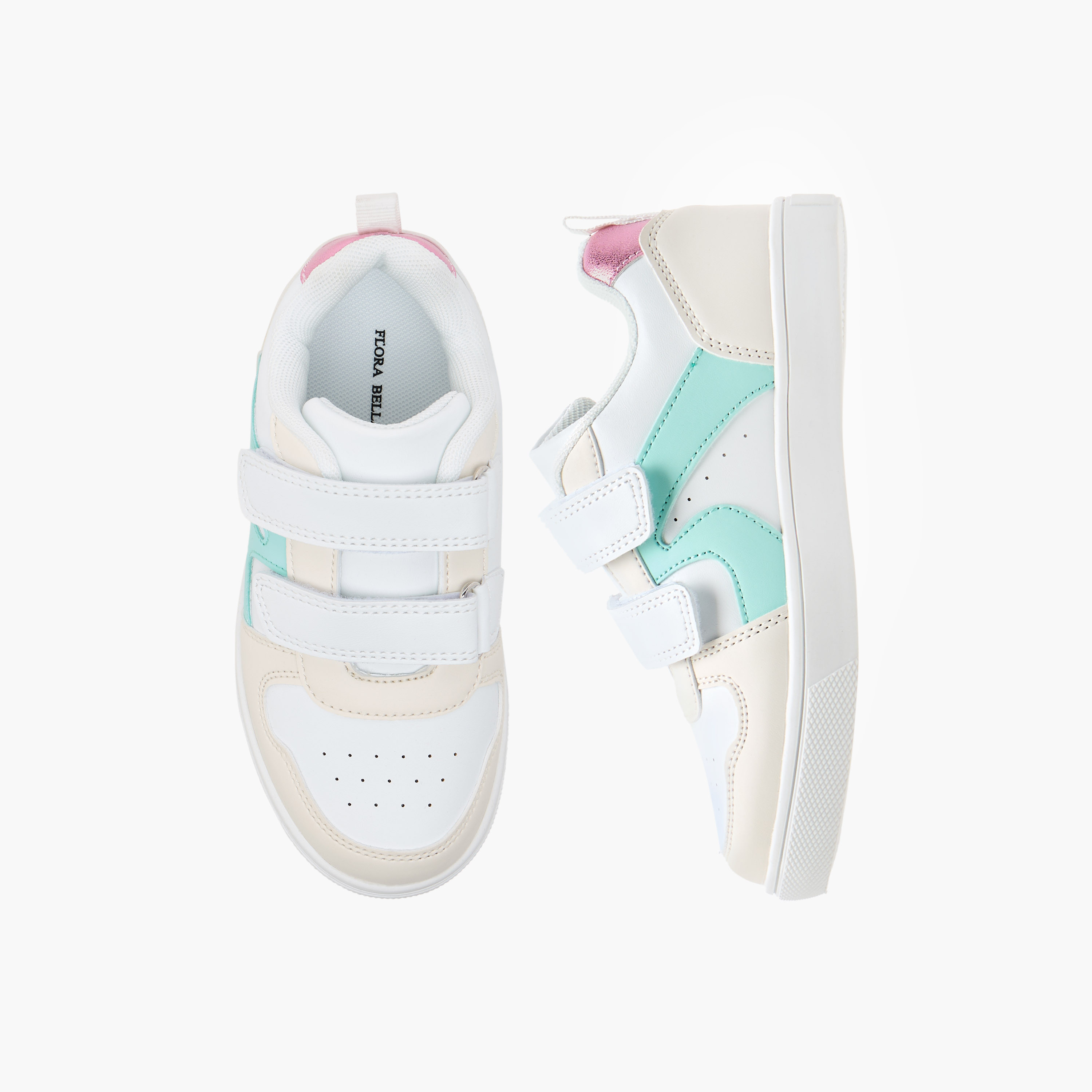 حذاء سنيكرز بقوالب ملونة وشريط إغلاق من فلورا بيلا-girls-shoes-sneakers-image-1