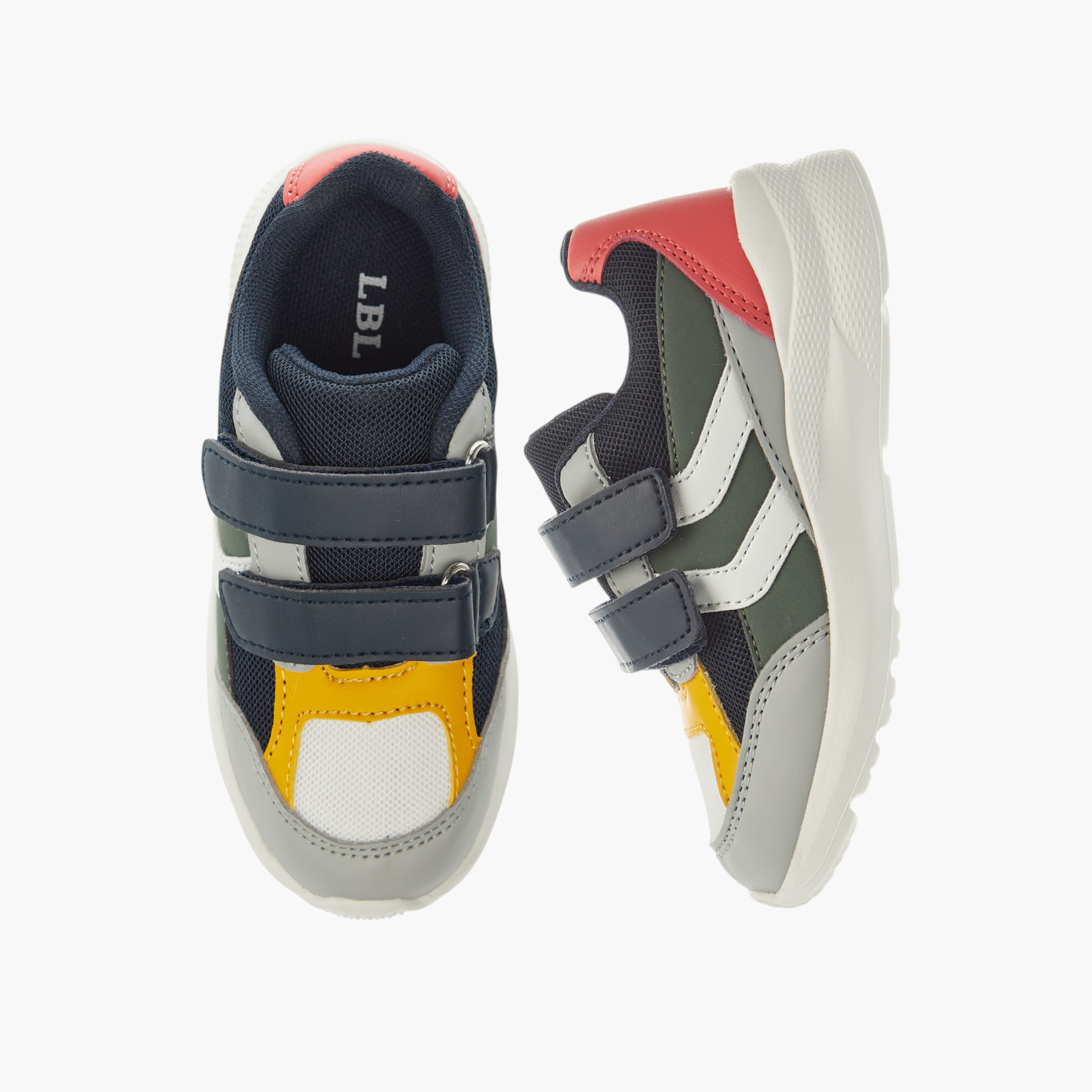 LBL by Shoexpress Panelled Sneakers with Hook and Loop Closure-boys-shoes-sneakers-image-1