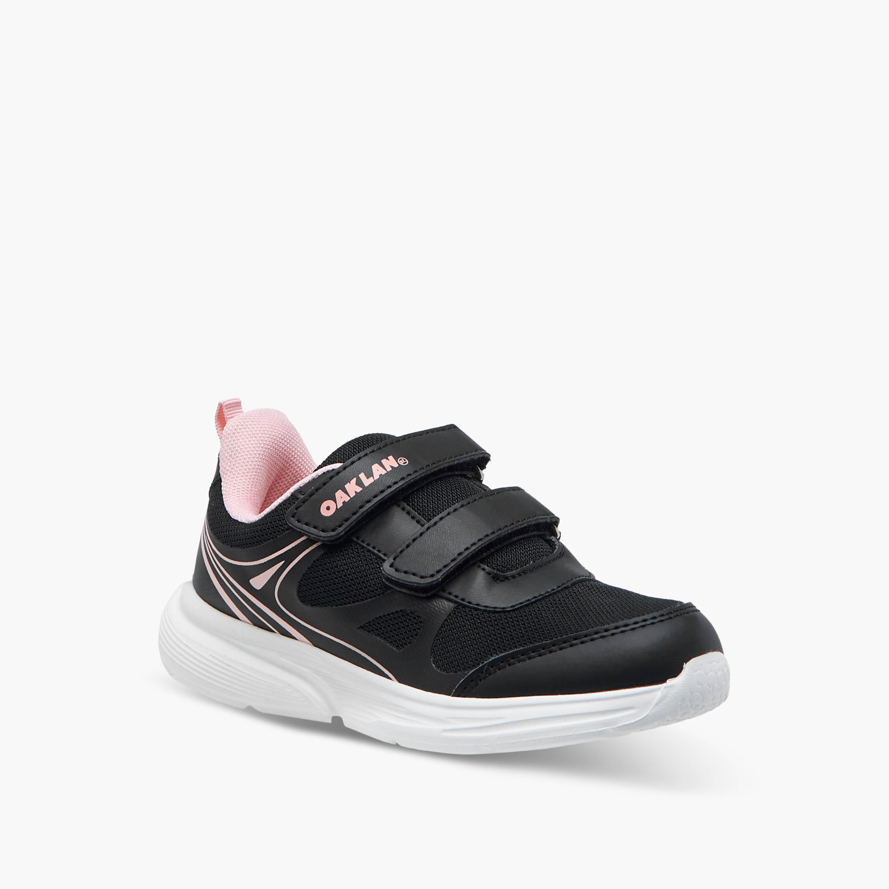 Oaklan by Shoexpress Logo Print Sports Shoes with Hook and Loop Closure-girls-shoes-sports-image-2
