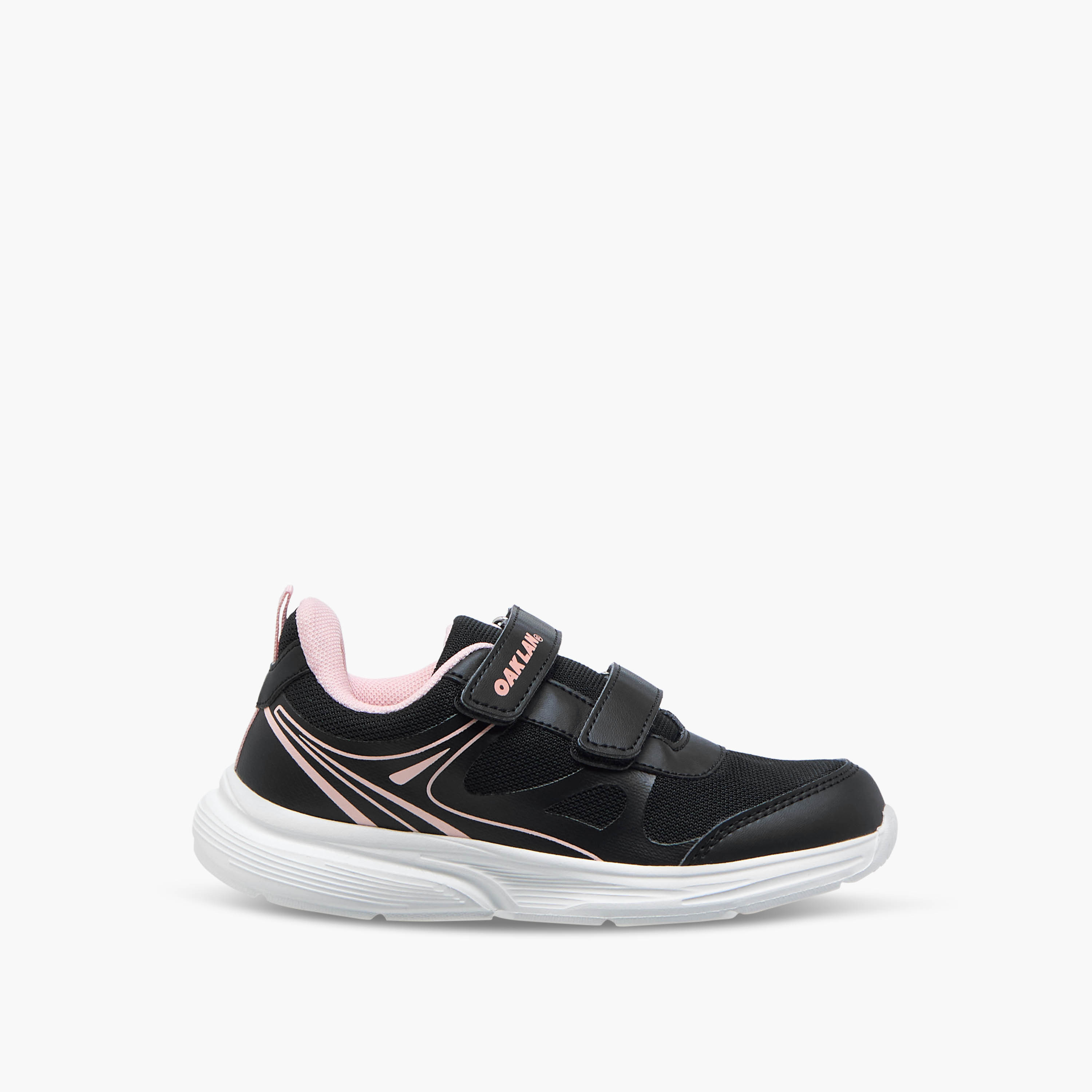 Oaklan by Shoexpress Logo Print Sports Shoes with Hook and Loop Closure-girls-shoes-sports-image-3