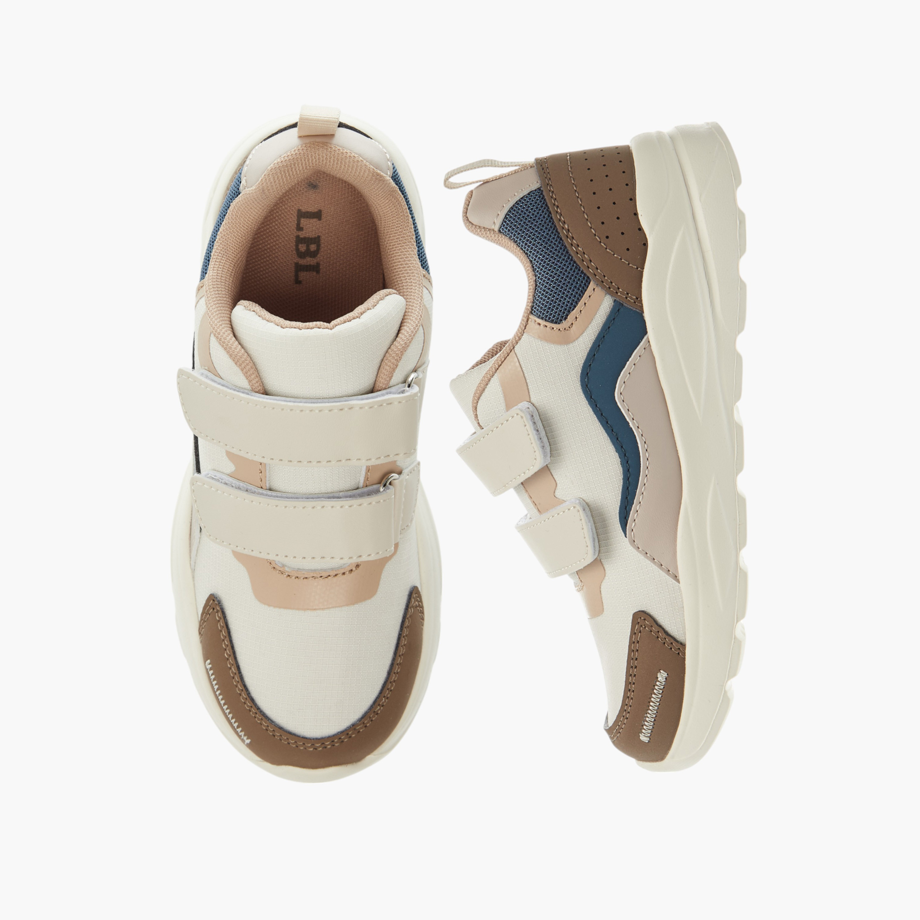 LBL by Shoexpress Colourblock Sneakers with Hook and Loop Closure-boys-shoes-sneakers-image-1