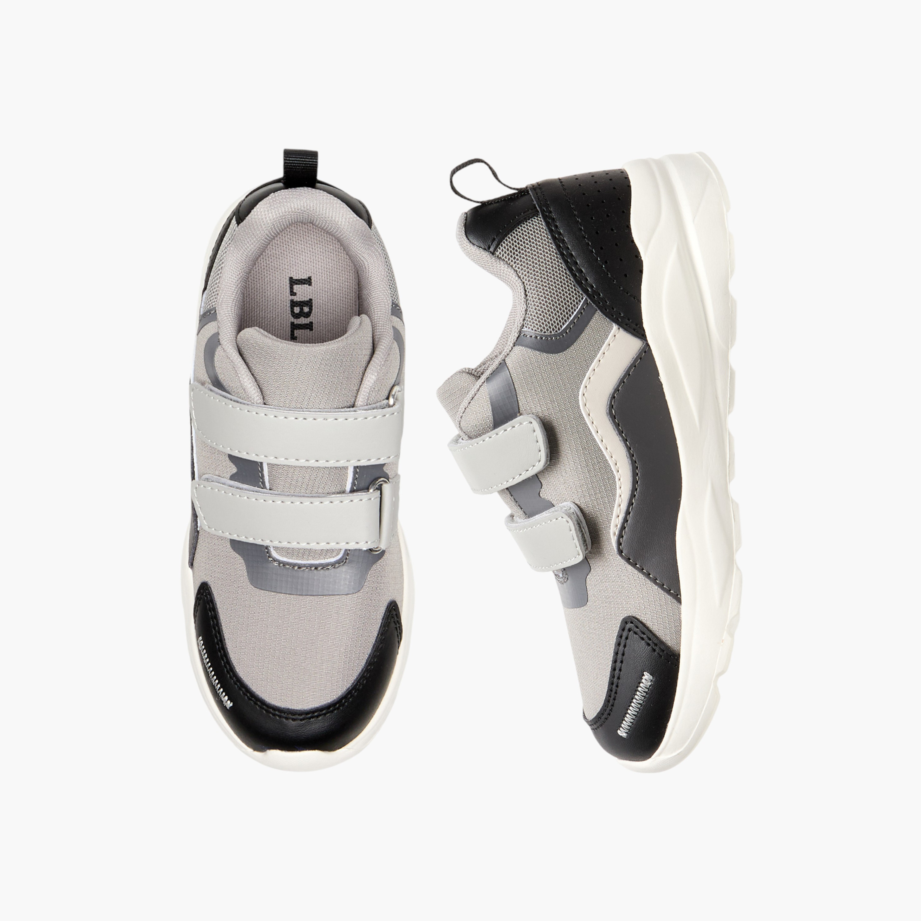 LBL by Shoexpress Colourblock Sneakers with Hook and Loop Closure-boys-shoes-sneakers-image-1