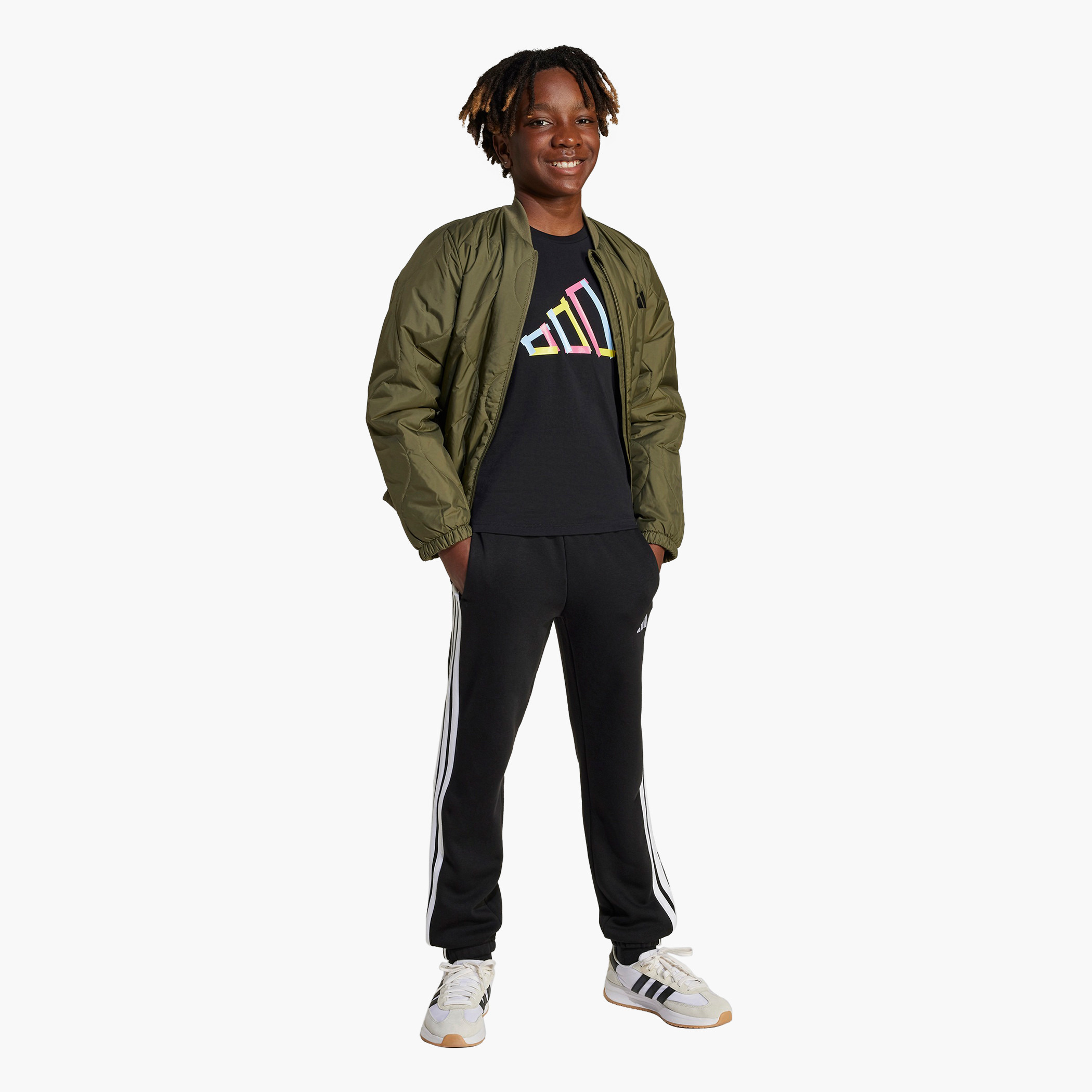 adidas Logo Print T-shirt with Short Sleeves-boys-clothing-sportswear-tops-image-4