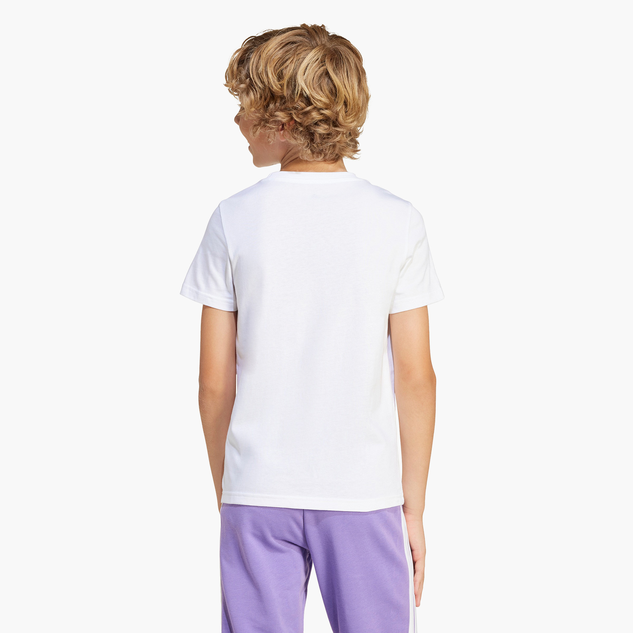 adidas Logo Print T-shirt with Short Sleeves-boys-clothing-sportswear-tops-image-2