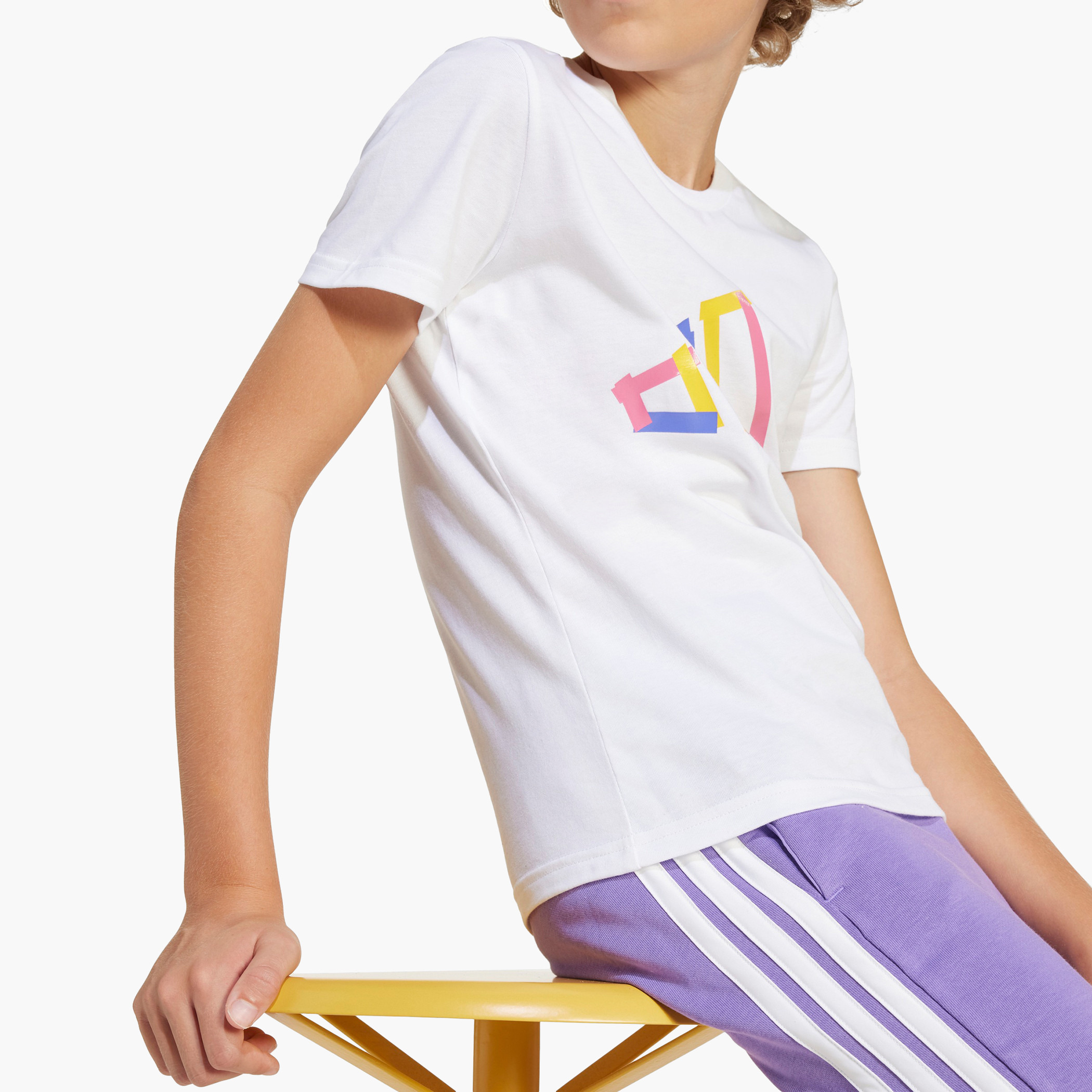 adidas Logo Print T-shirt with Short Sleeves-boys-clothing-sportswear-tops-image-5