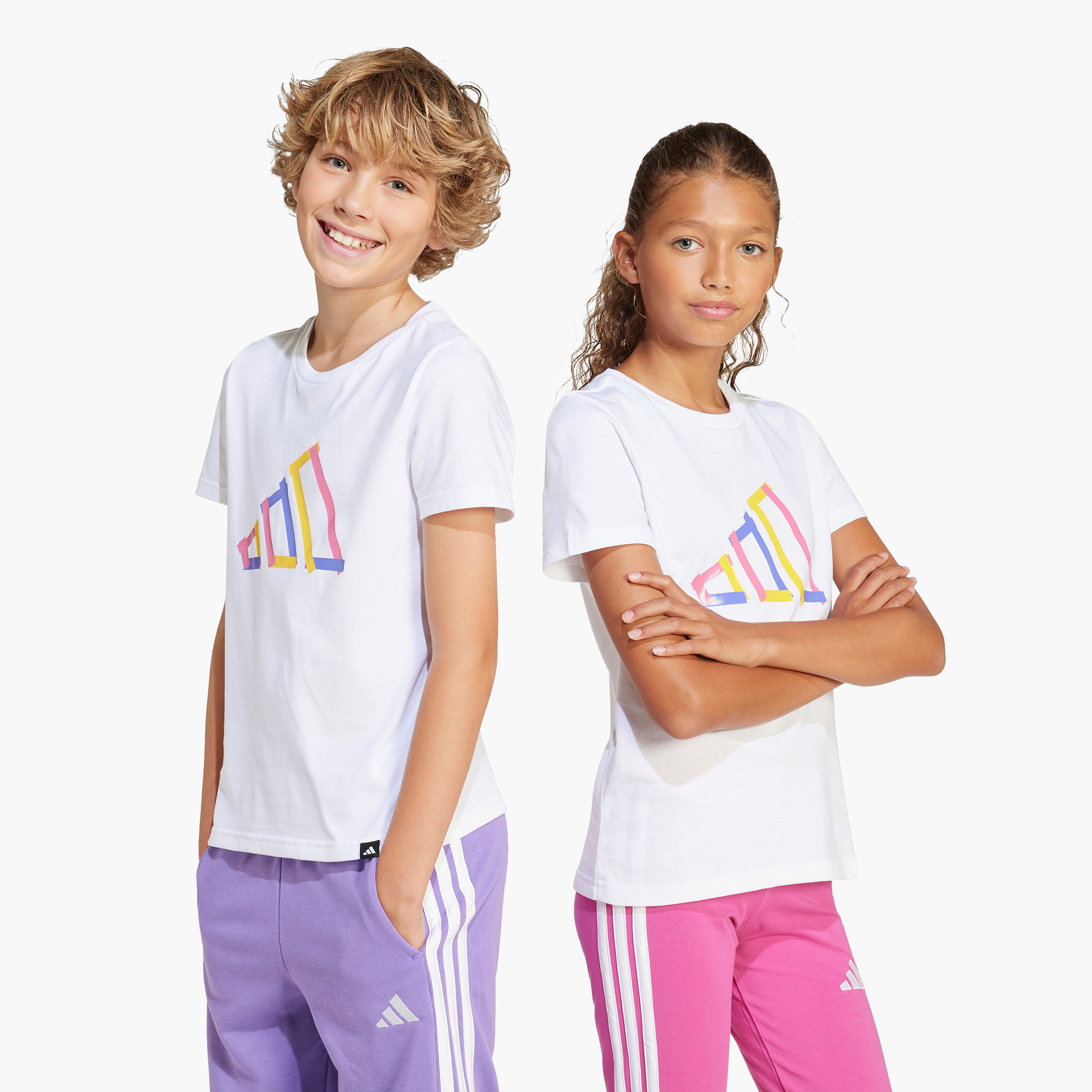 adidas Logo Print T-shirt with Short Sleeves-boys-clothing-sportswear-tops-image-7