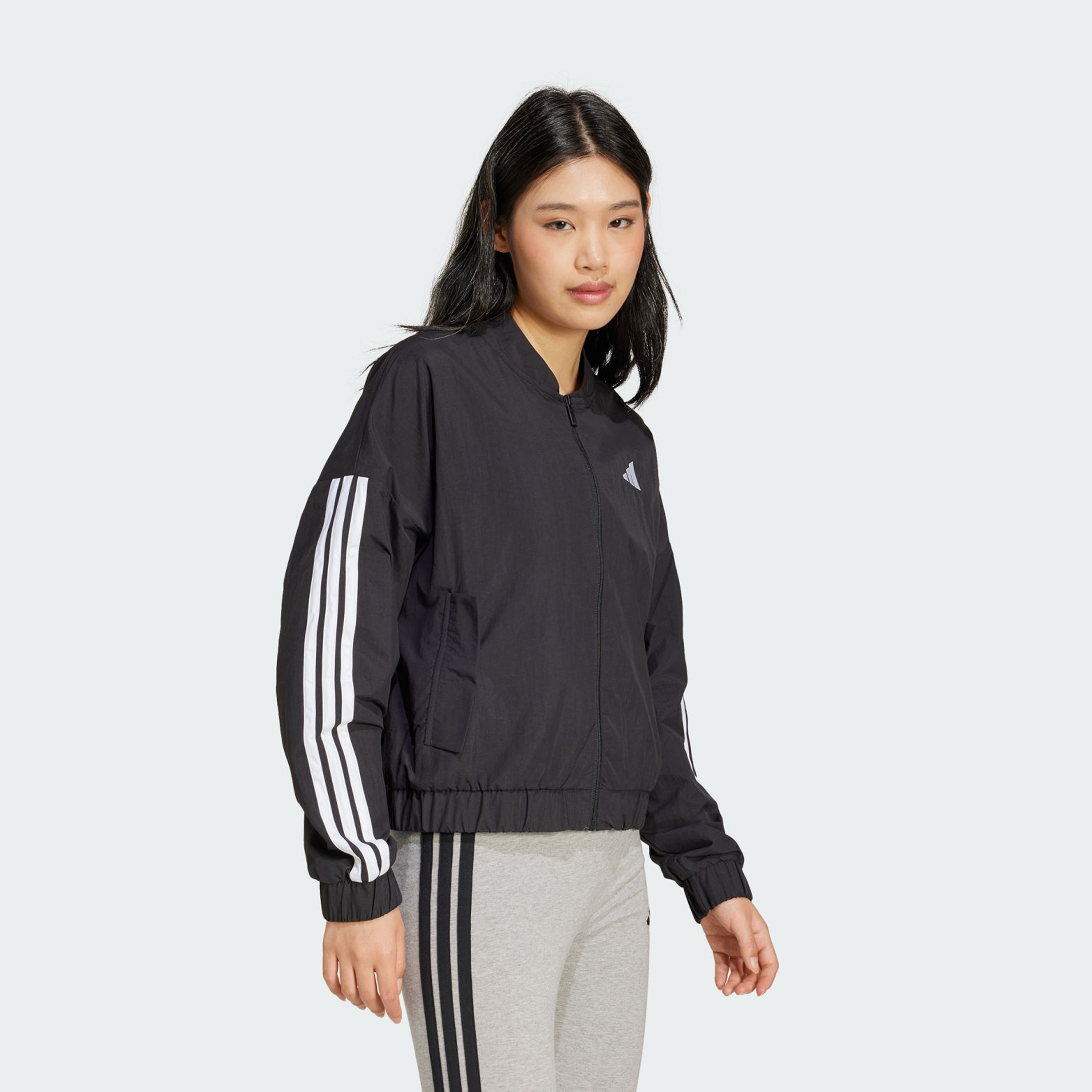 أديداس - جاكيت بومبر نسائي إسينشالز بثلاثة خطوط JD5317 | OE-sports-women-clothing-coatsandjackets-jackets-image-2
